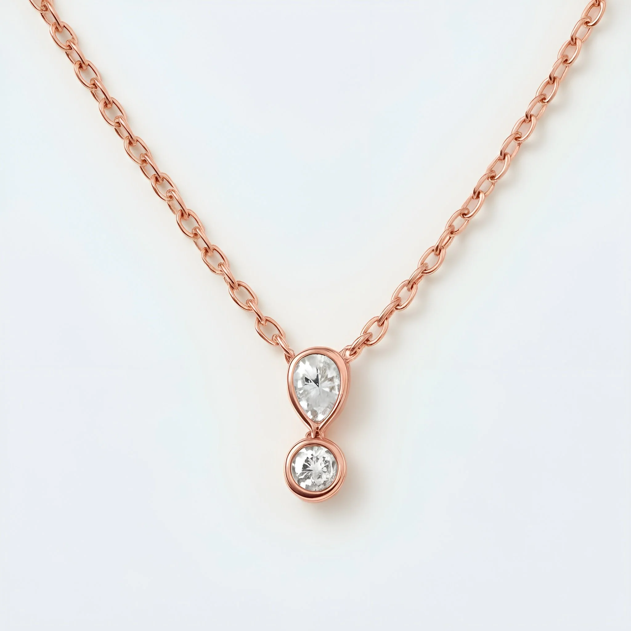 Rose Teardrop Diamond Necklace