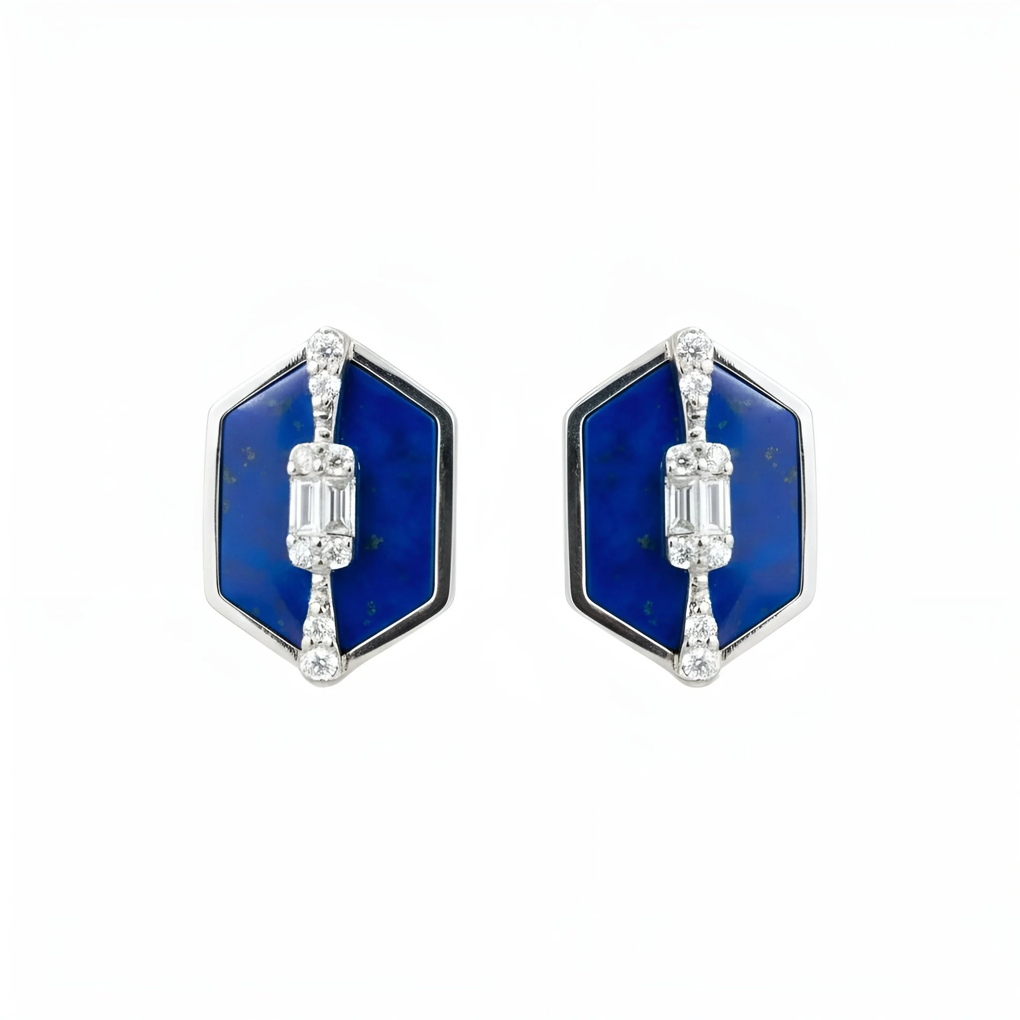 Royal Elegance Lapis Diamond Earrings
