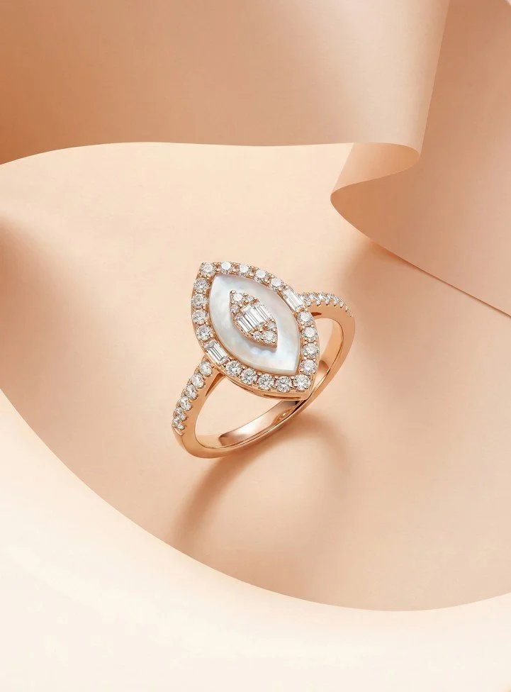 Marquise Elegance Diamond and Mother of Pearl
