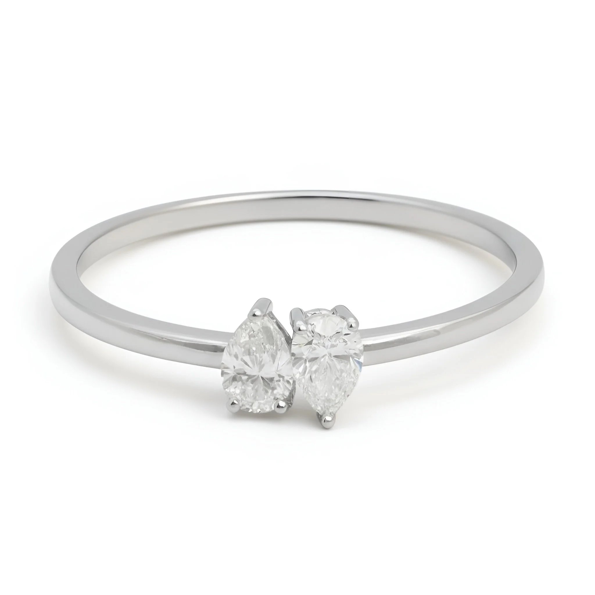 Teardrop Diamond Duo Ring