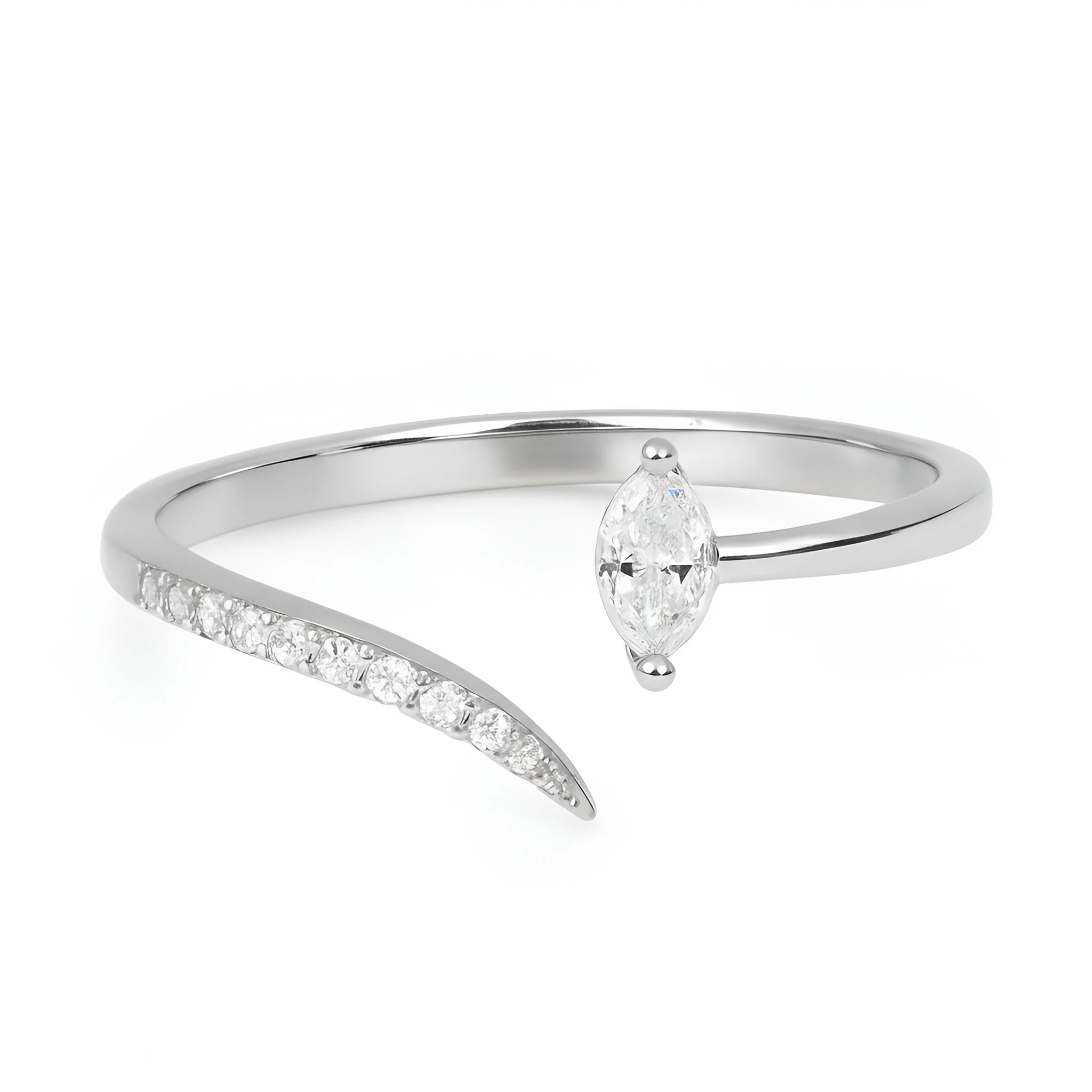 Cresent Diamond Open Ring