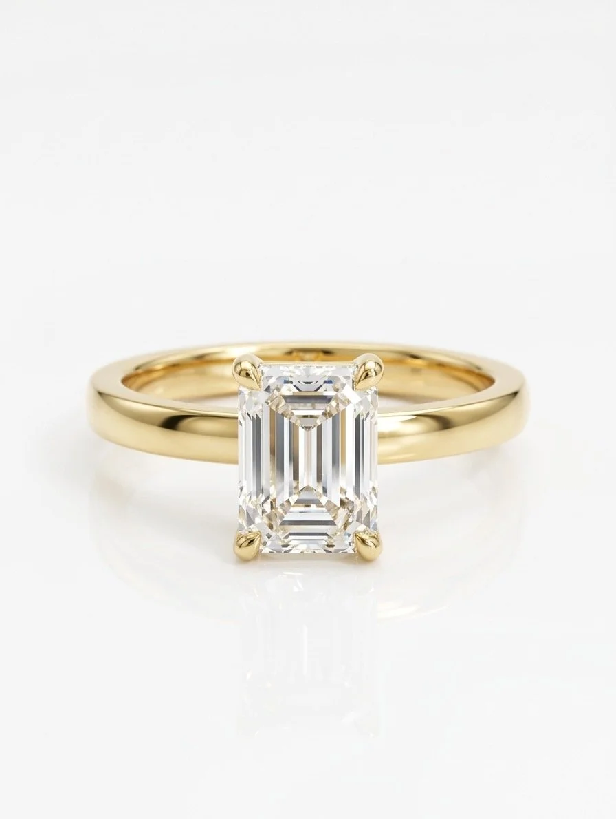 Emerald-Cut Lab Diamond Ring