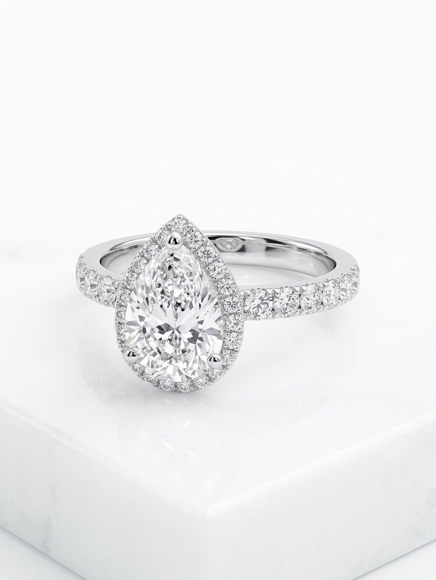 Pear-Shaped Lab Diamond Ring
