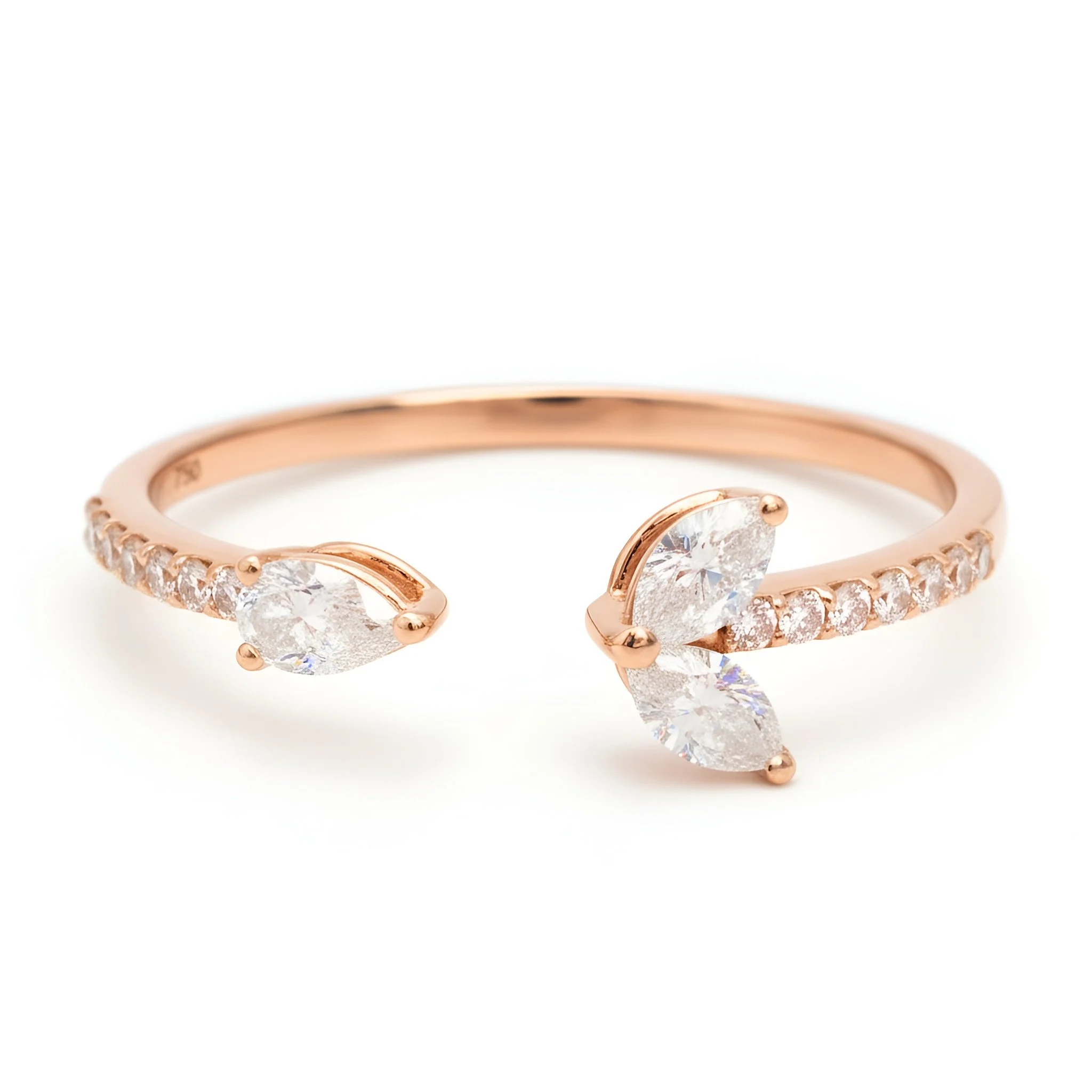 ShootingStar Radiant Rose Gold Diamond Ring