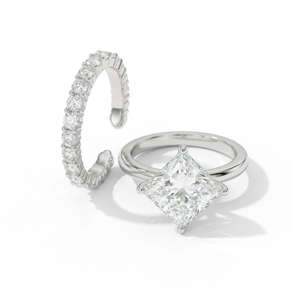 Radiant Regal Lab Diamond Ring