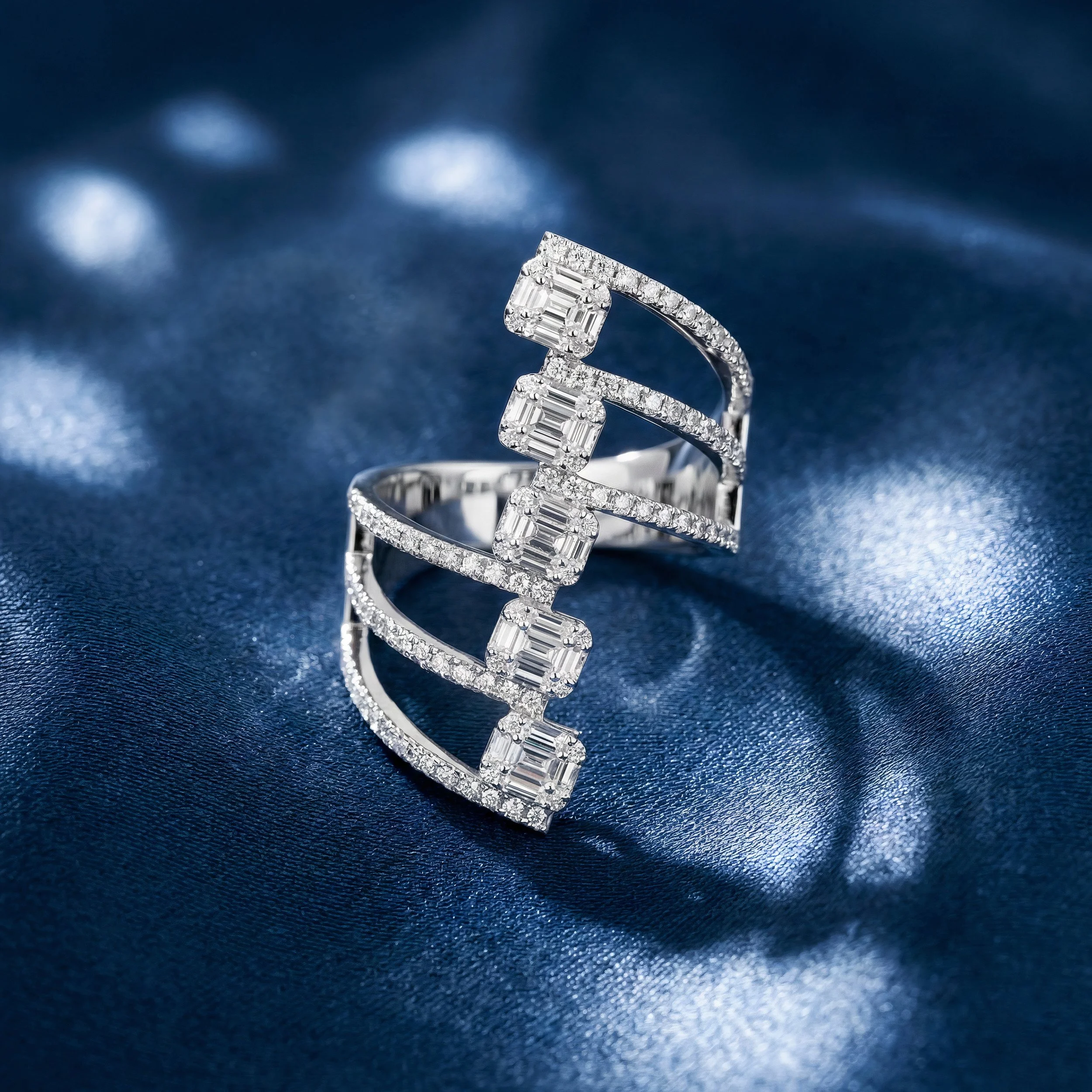 Majestic Multi-Row Diamond Ring