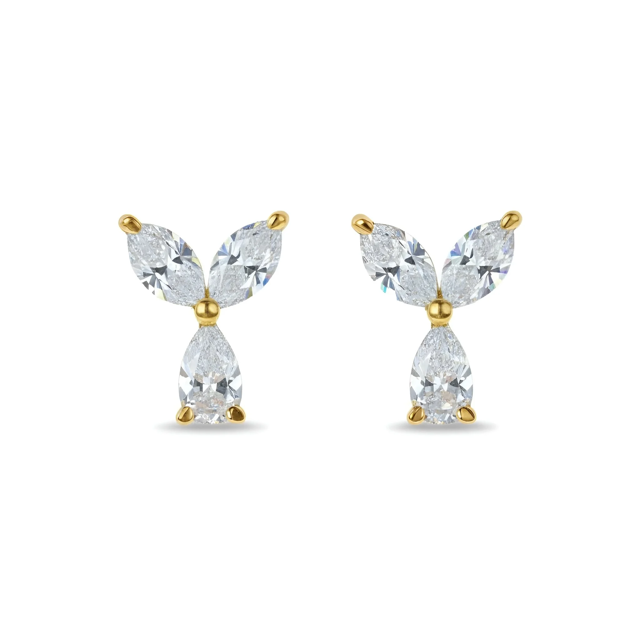 Shooting Star Marquise Diamond Trio Stud Earrings