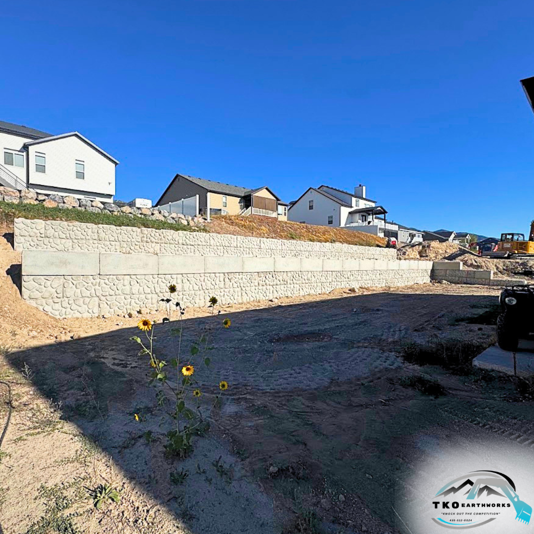 After - 2 Tier Block Retaining Wall