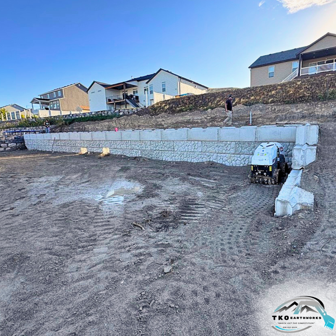 1st Tier - 2 Tier Block Retaining Wall