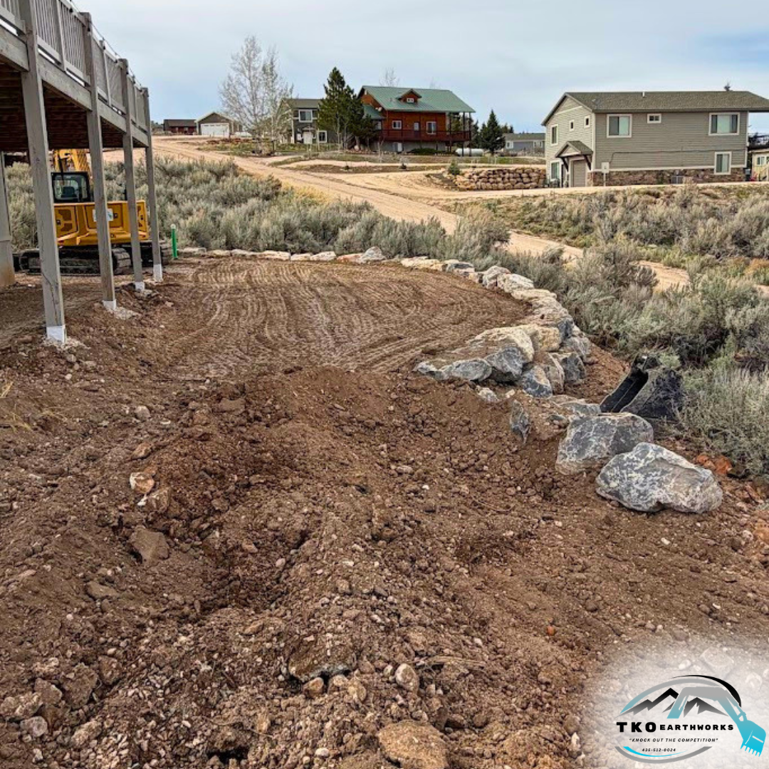 After - Rock wall / Grading