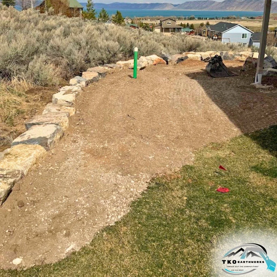 After - Rock wall / Grading