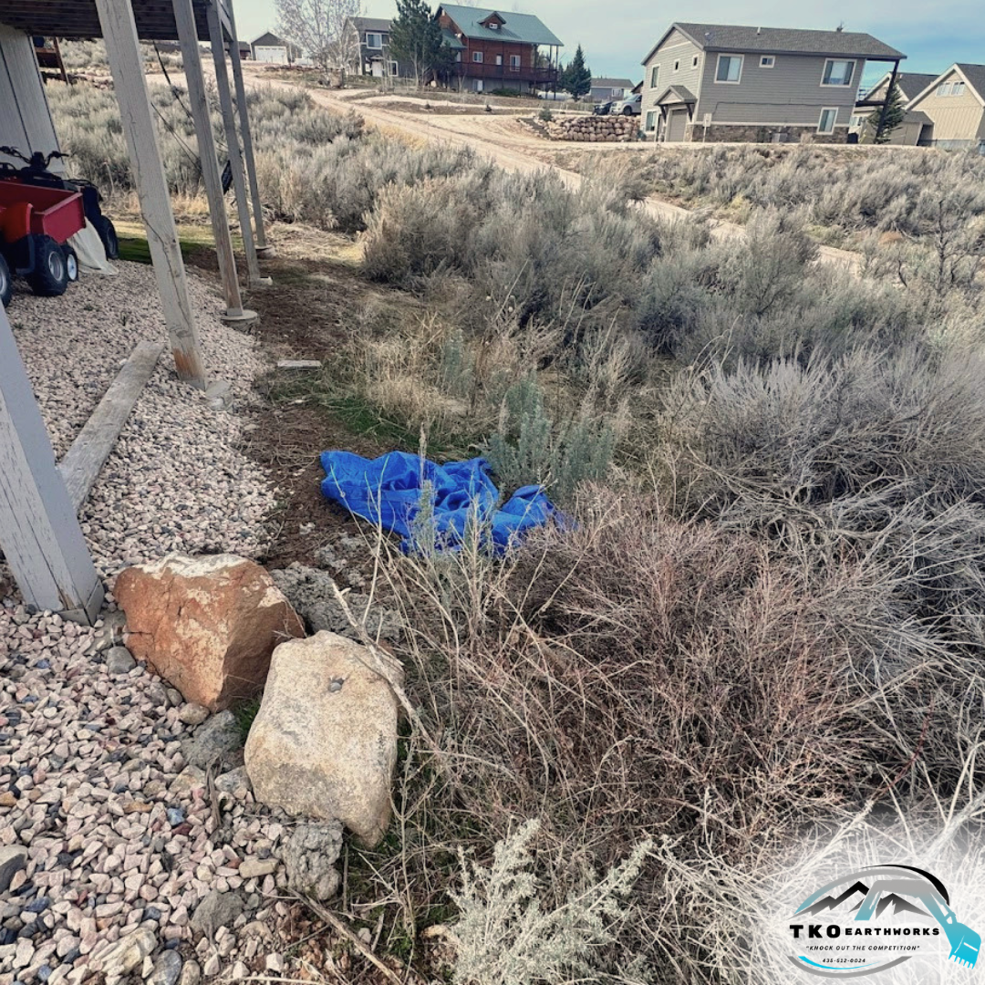 Before - Rock wall / Grading