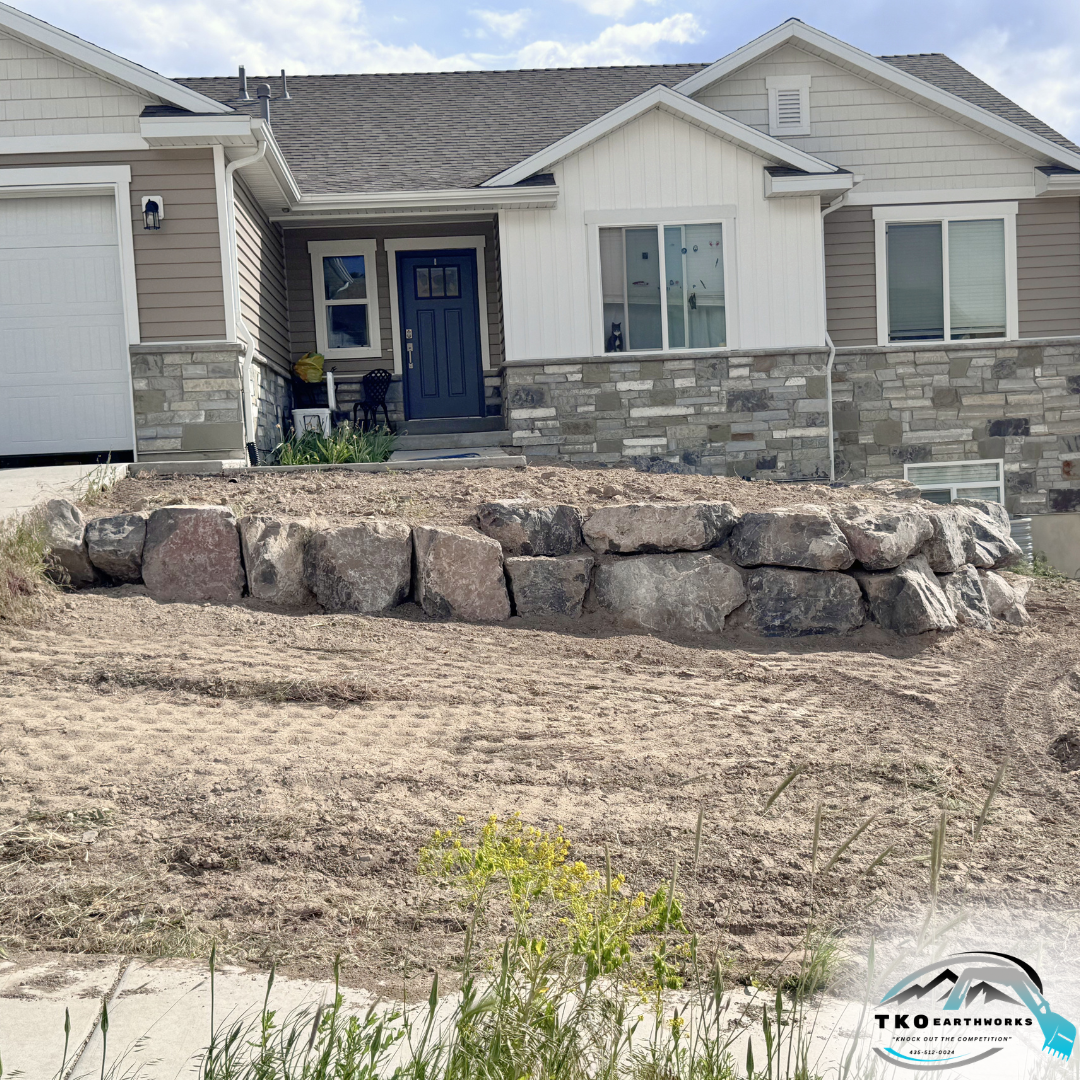 Hyde Park Rock Wall - Front Yard