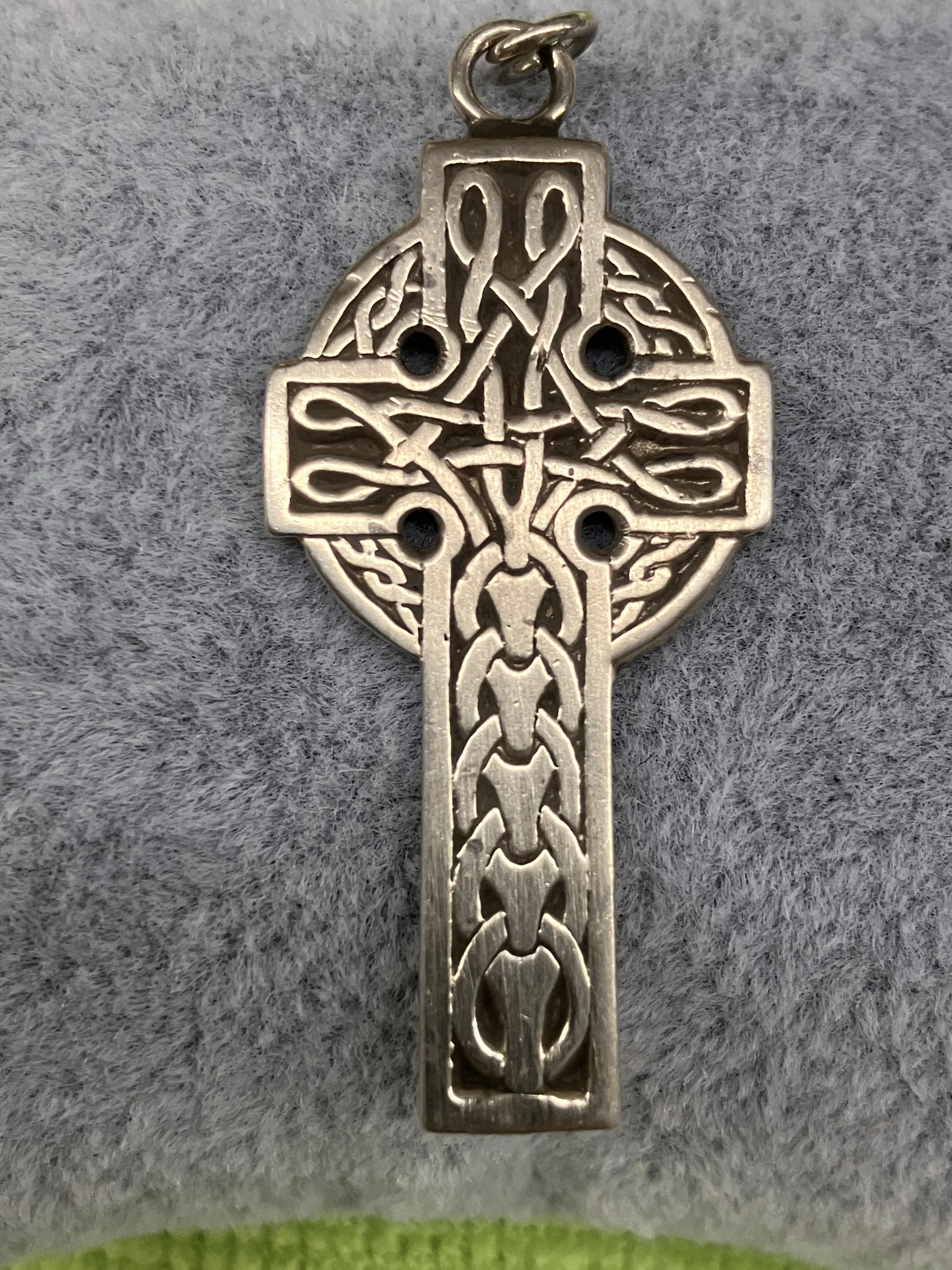 Fine Sterling Silver Celtic Cross-Shaped Pendant