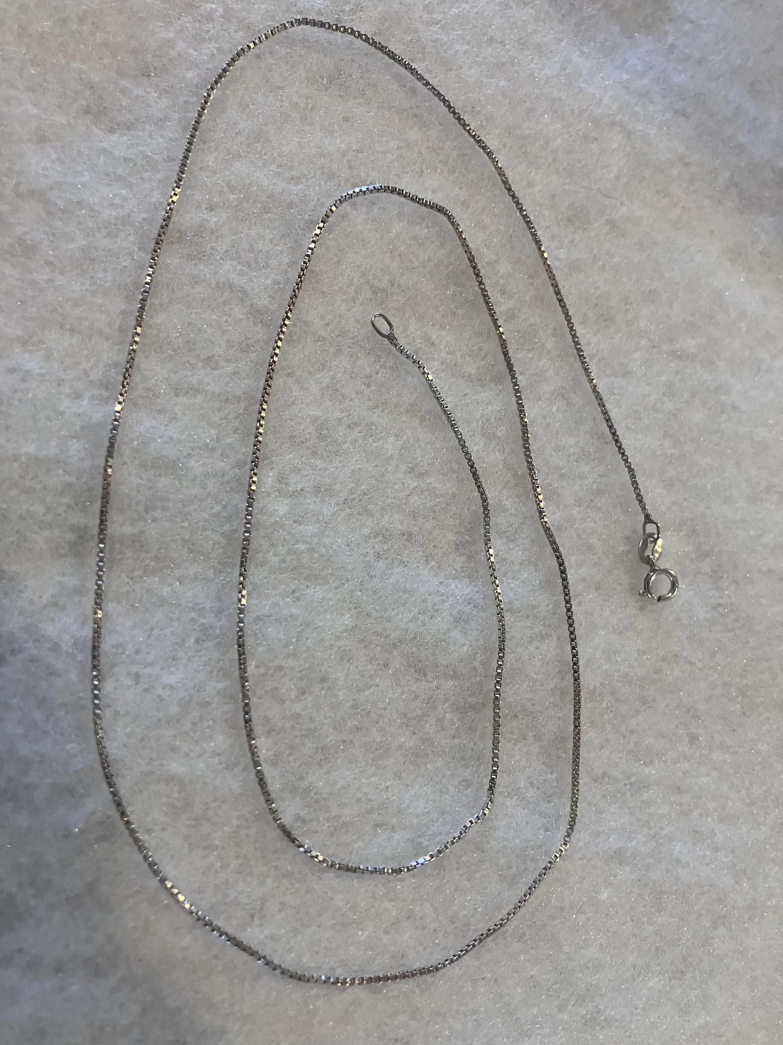 Sterling Silver Box Chain Necklace 62 cm