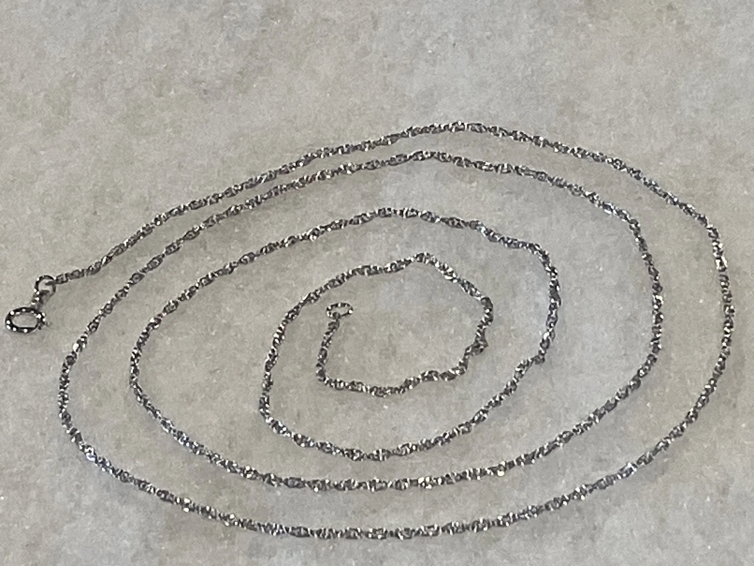 Sterling Silver Chain Link Necklace 76 cm
