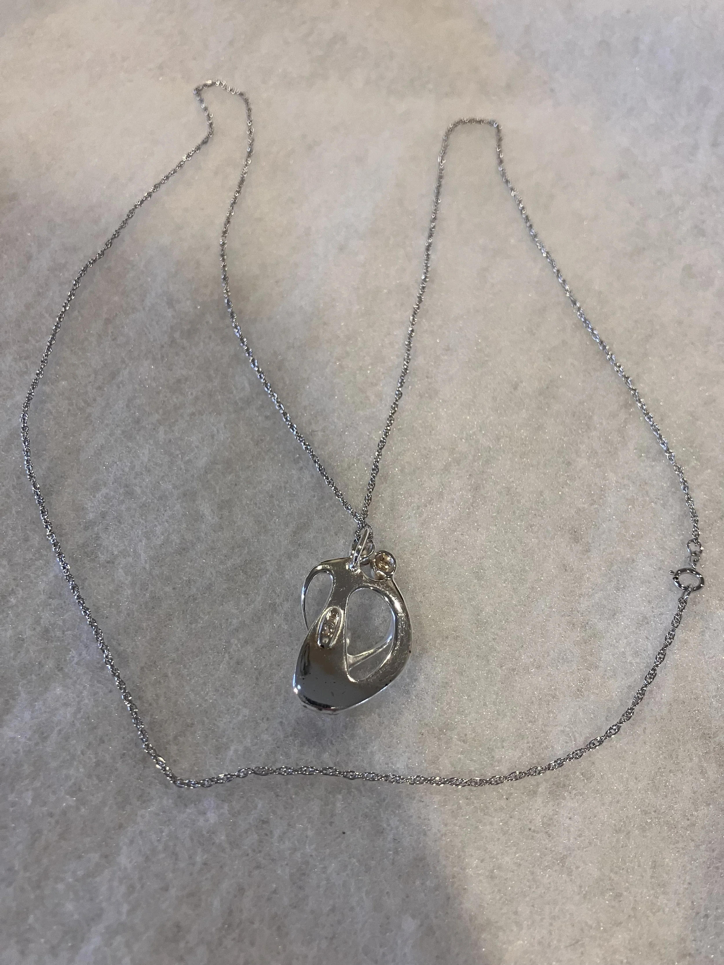 Sterling Silver Necklace & Pendant 76 cm