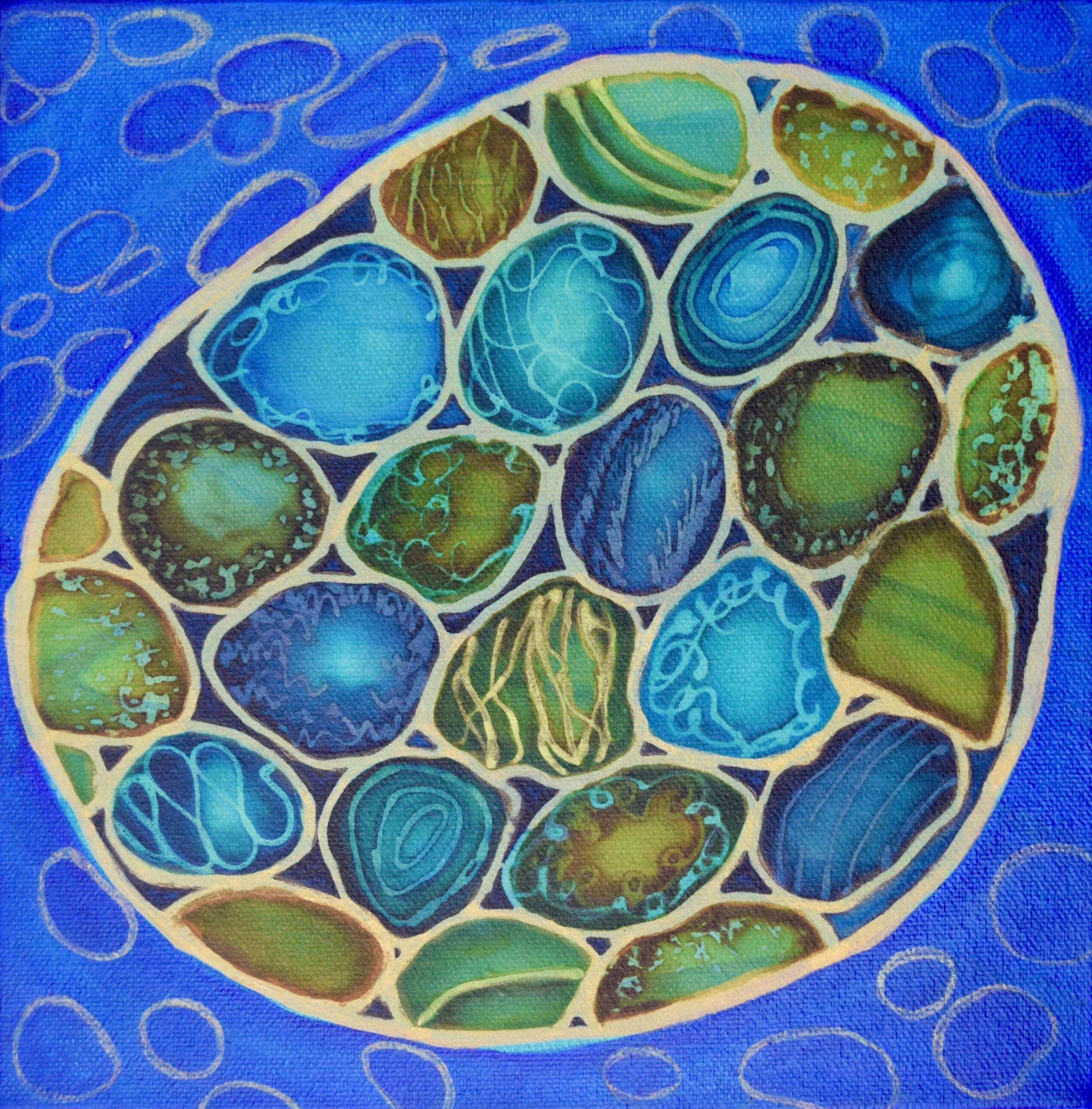 Silk and acrylic on canvas