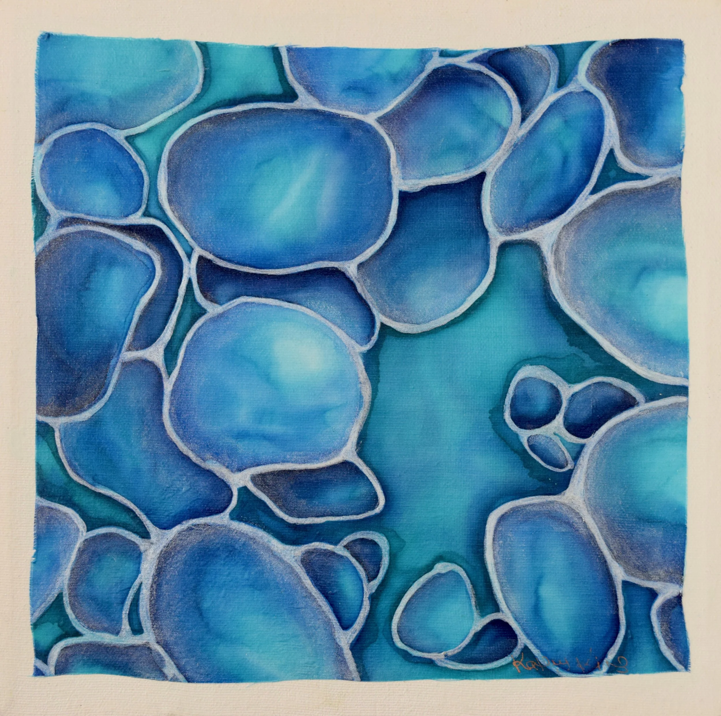 Silk mounted on canvas
