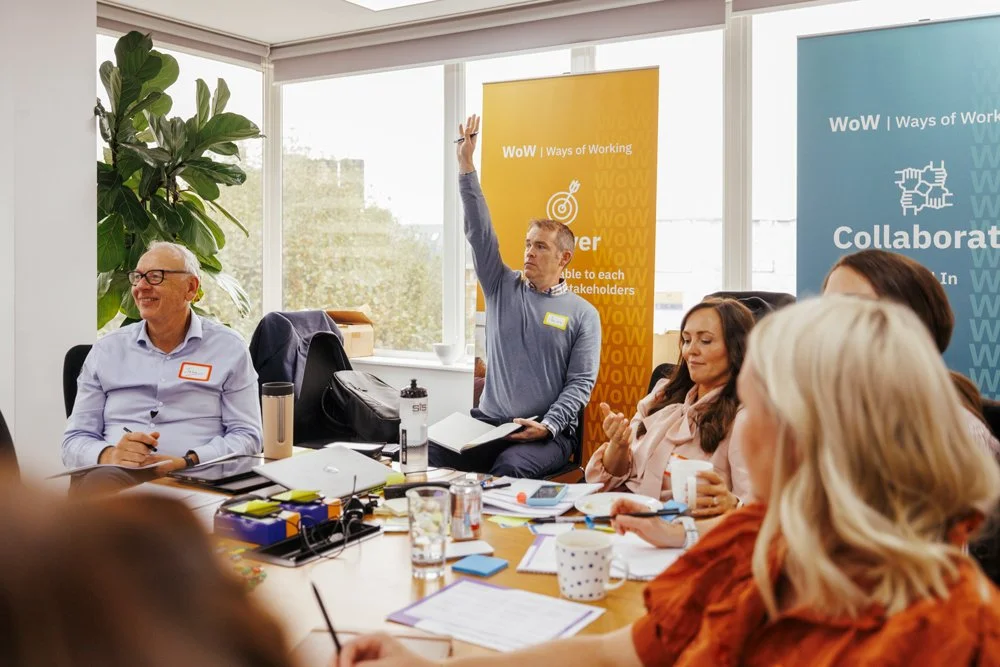 People-first consulting shown as interactive and engaging with a room full of participants