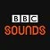 BBC Sounds logo in black and red text on a dark background