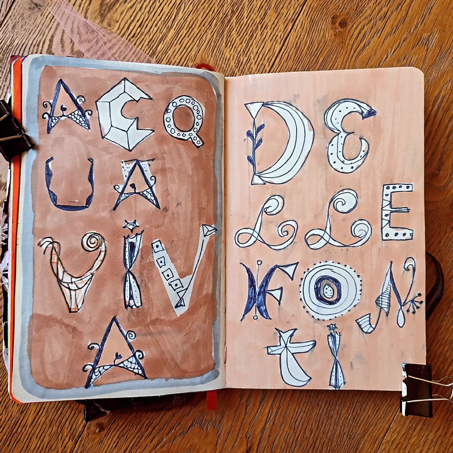 Day 53/100-57/100 the lettering fun continues for #100daysofjournaling #dothe100dayproject #theartbeatclub #handlettering #handlettered #lettering #artjournaling #visualdiary #doitfortheprocess #illustrationnow #acquavivadellefonti #artistinitaly