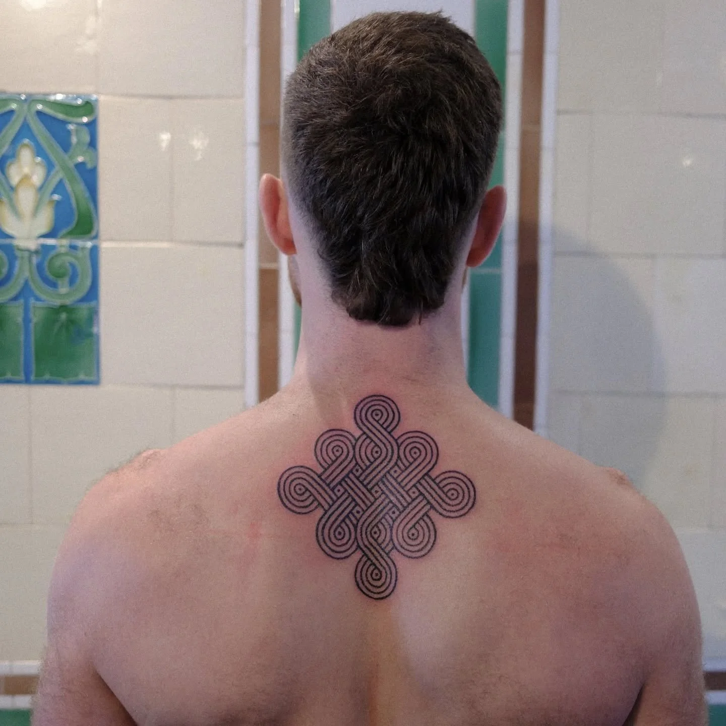 Really fun session tattooing to Jamie who crossed the bridge over from Wales to get one of my knotwork flash designs tattooed.

I have a few dates left this month if you're looking to book,  and Free consultations are always available.