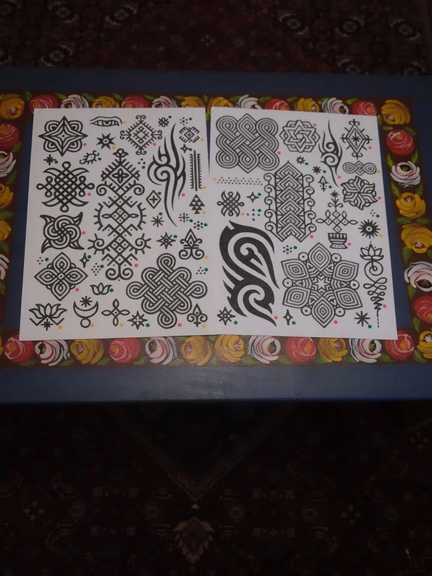 With spring in the air I thought it would be a good idea to draw up a couple of chunky orimenta/tribal flash sheets.

I wanted to make them as accessible as possible so prices start at just &pound;60 and there's details to be had on multiples. Iv col