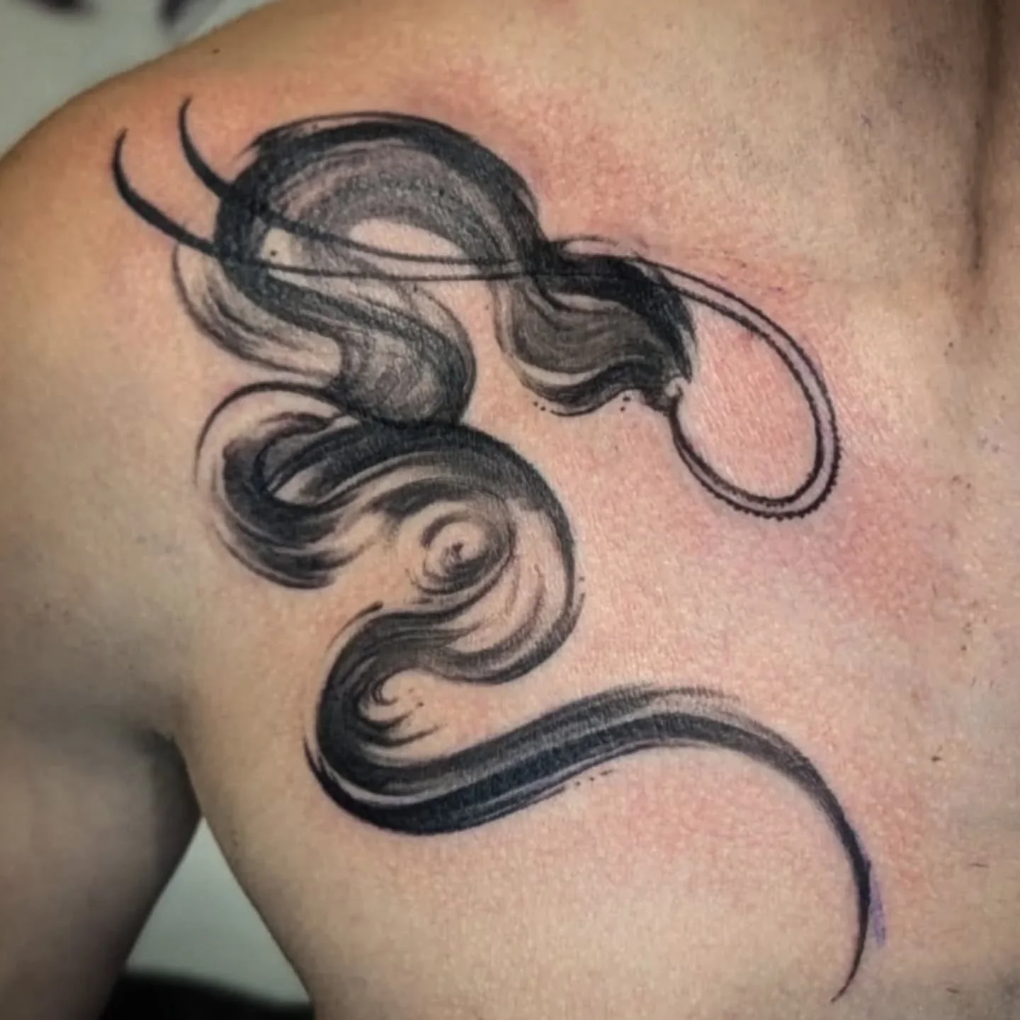 Little brushwork snake done at @timisoaratattooconvention . Got more of these little fellas up for grabs @bristoltattooconvention soon!