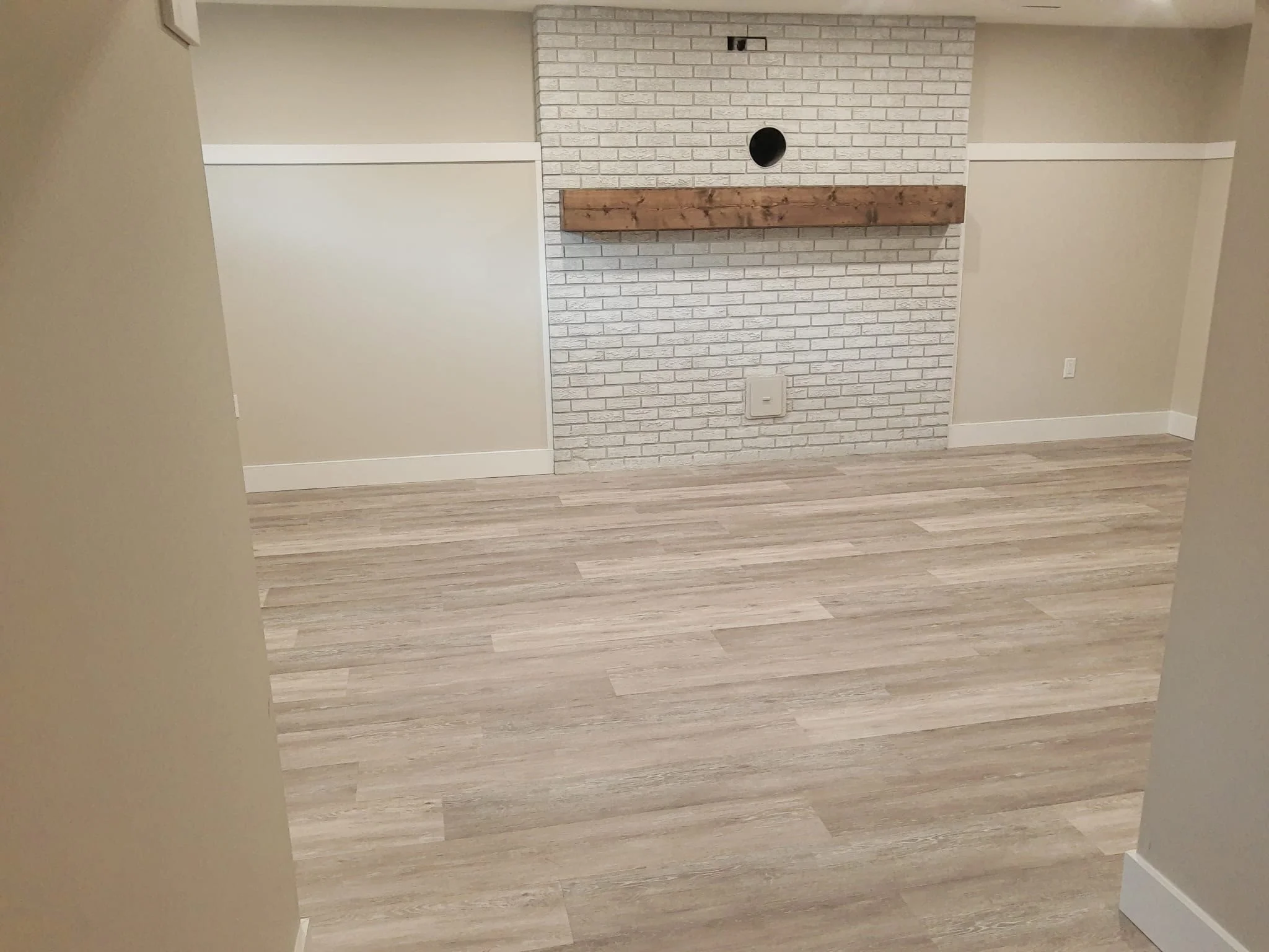 interior remodel - flooring and fireplace surround