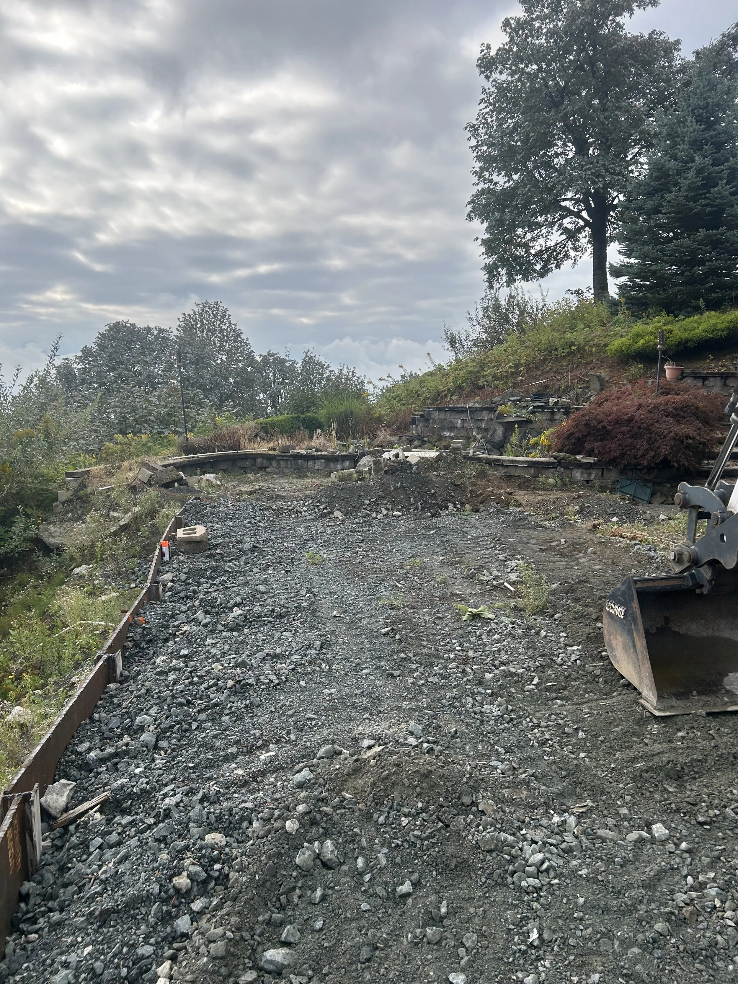 Gravel patch, before patio