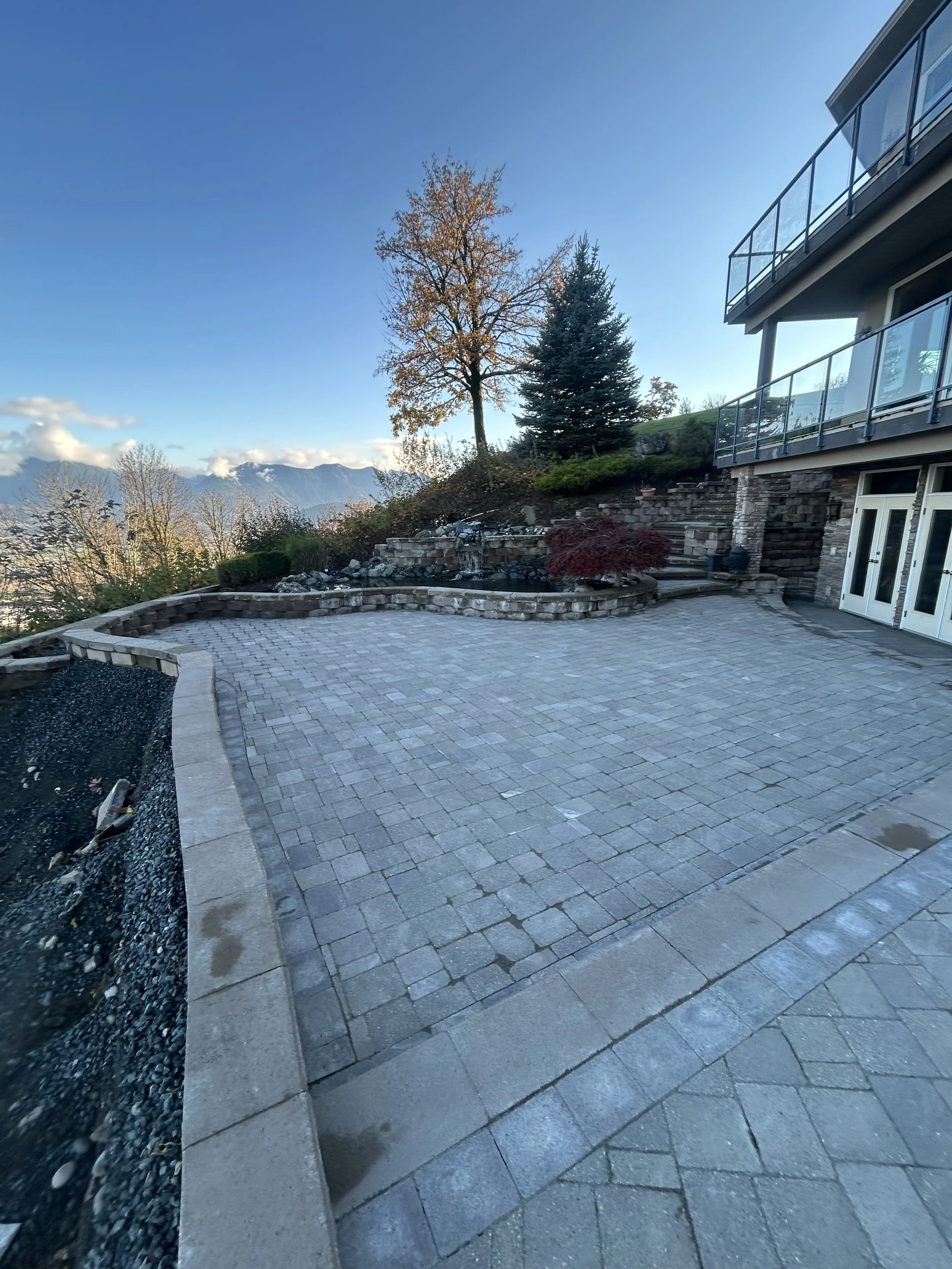 Finished patio space with a view