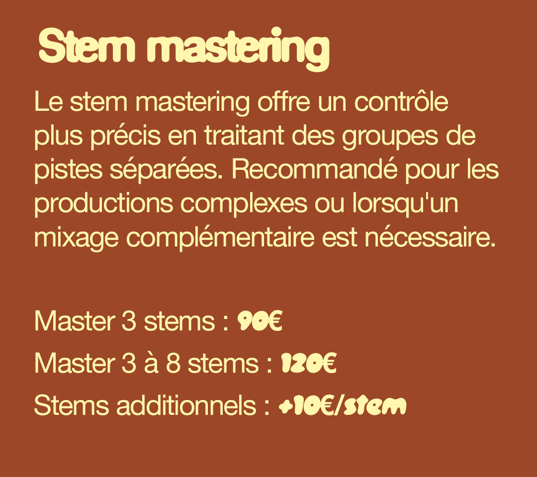 Encart stem mastering Studio Modisto