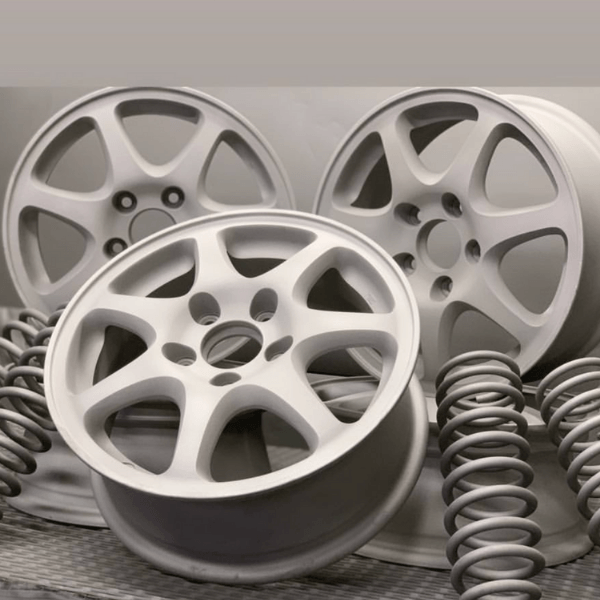 Sandblasted rims and coil springs