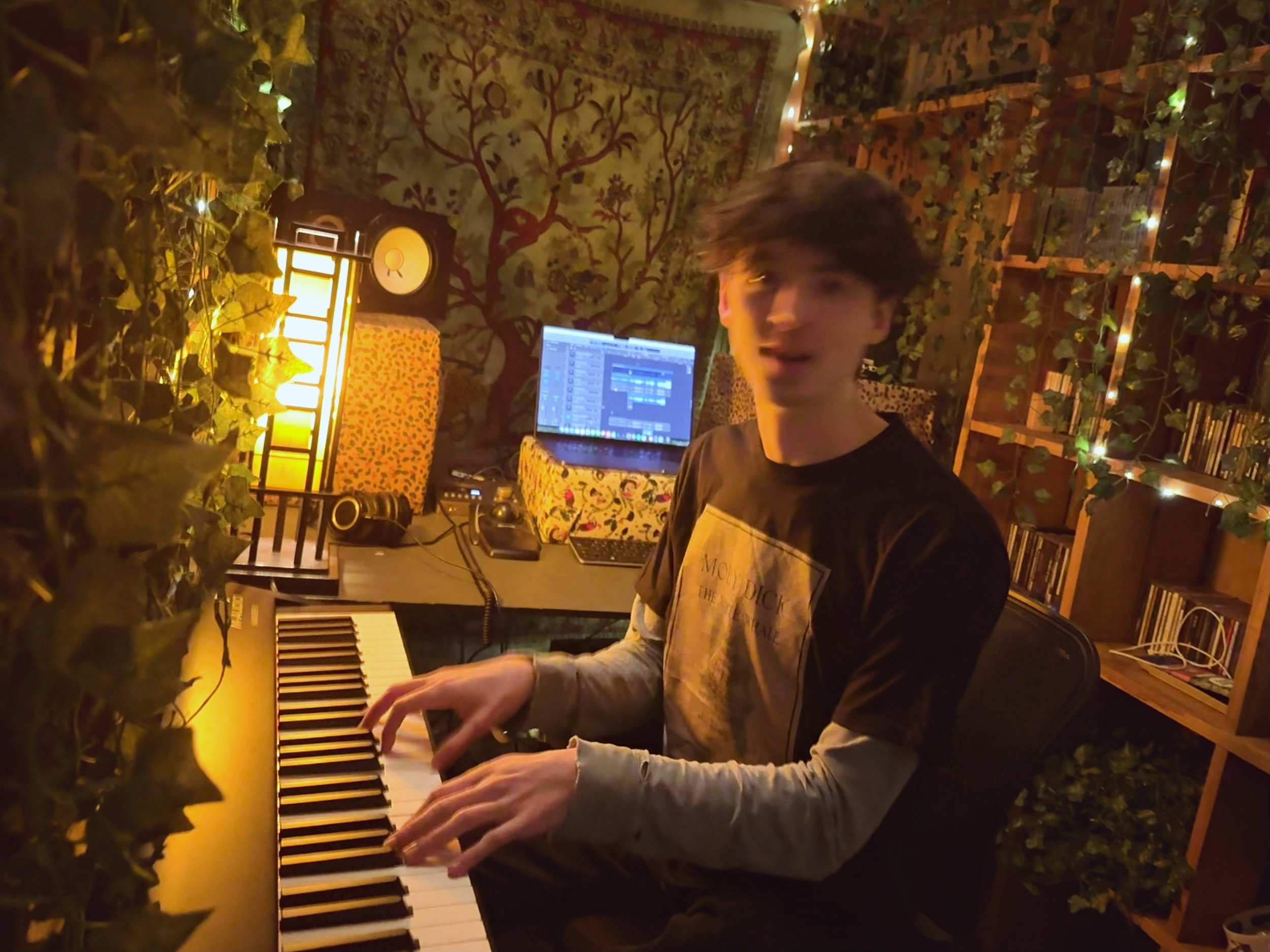 Denson Camp in the cellar recording studio