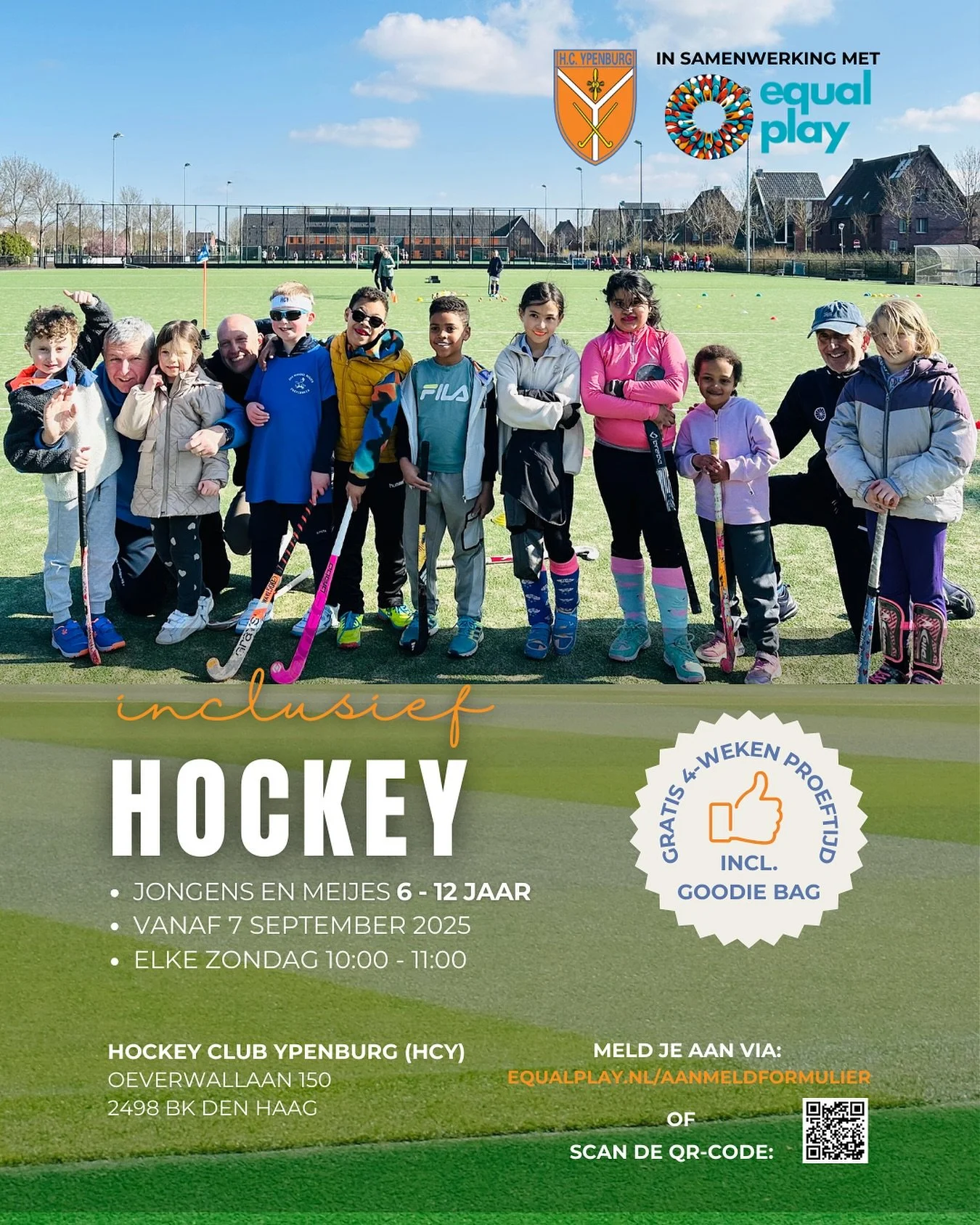 🏑 Hockey bij Hockey Club Yoenburg @hc.ypenburg!

Elke zondag om 10:00 uur traint ons inclusieve hockeyteam voor jongens en meisjes van 6 t/m 12 jaar. Het team bestaat al uit 14 kinderen die samen sporten, lachen en groeien. 💙

Wil jouw kind het ook