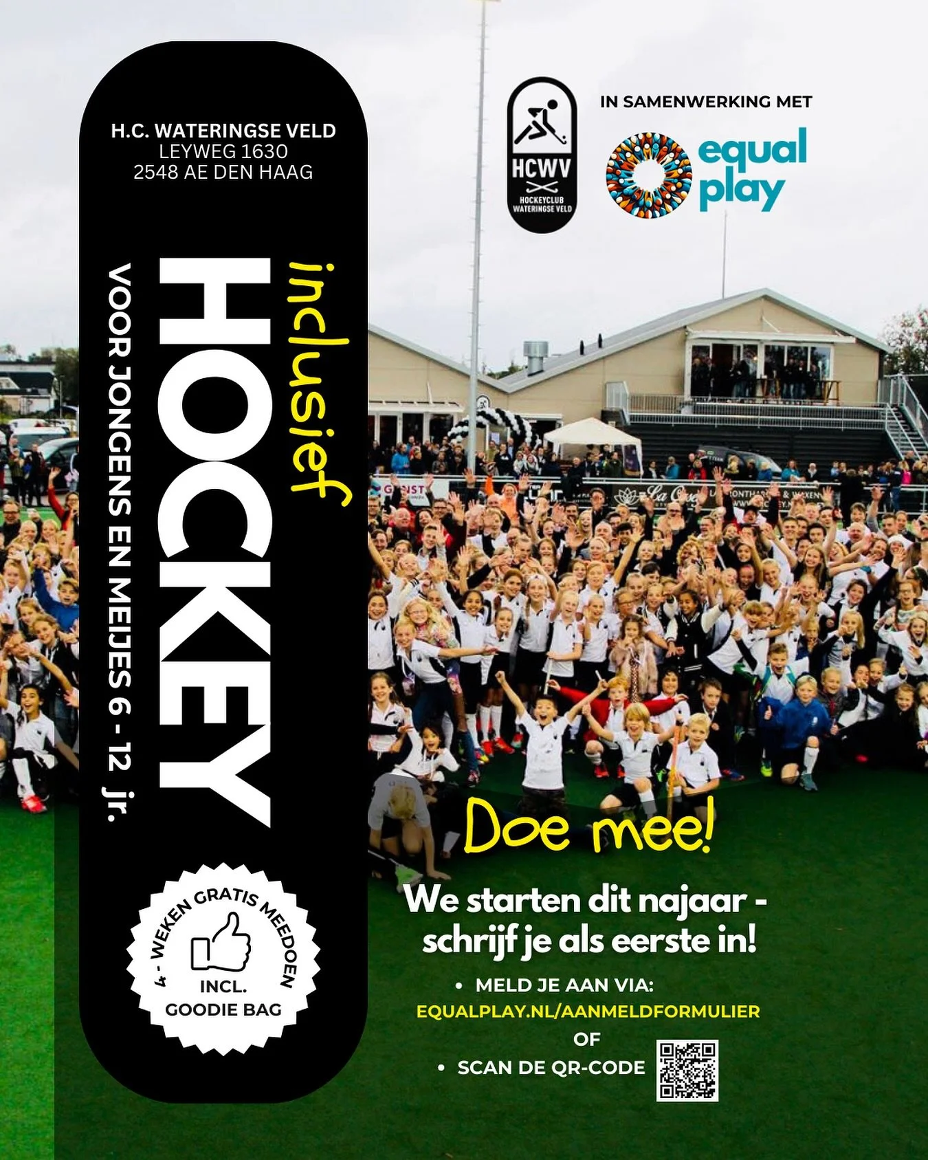 🏑 Inclusief hockeyplezier bij Wateringse Veld!
Voor kinderen 6&ndash;12 jaar, met en zonder beperking 💛

✨ 1x per week trainen
✨ Plezier in sporten en bewegen
✨ Najaar start &ndash; dagen &amp; tijden volgen

📲 Meld je nu aan voor meer info! Link 