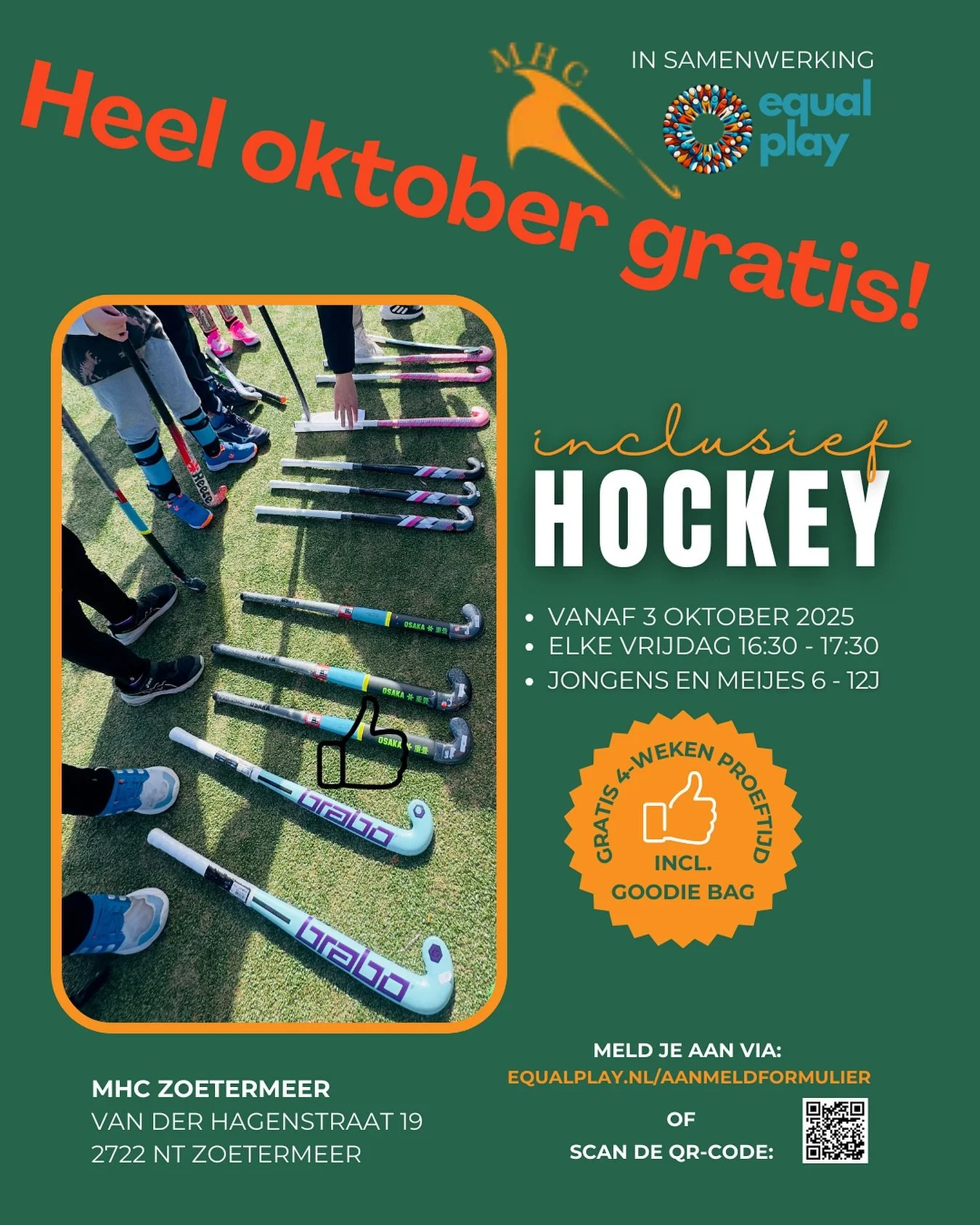 Inclusief Hockey bij MHC Zoetermeer! Iedereen is welkom! Heel oktober gratis! #inclusiefhockey #iedereenkanmeedoen #equalplay #mhcz @mhczoetermeer