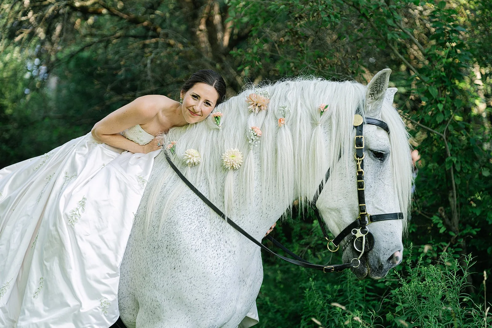 A SUMMER WEDDING IN CHATHAM, NEW YORK - BRIDE ARRIVES ON HORSEBACK 