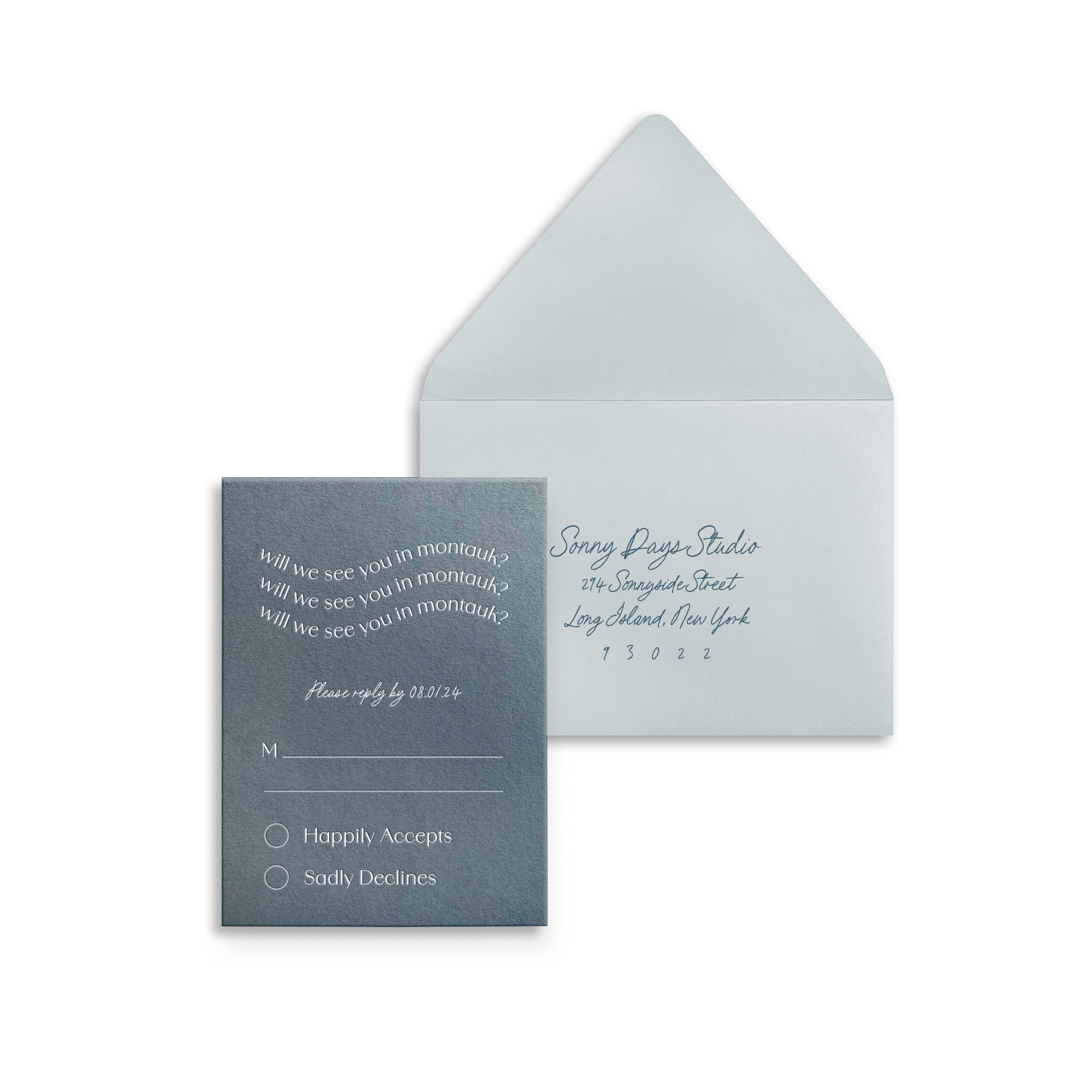 Montauk Mail-In Reply Card and Envelope