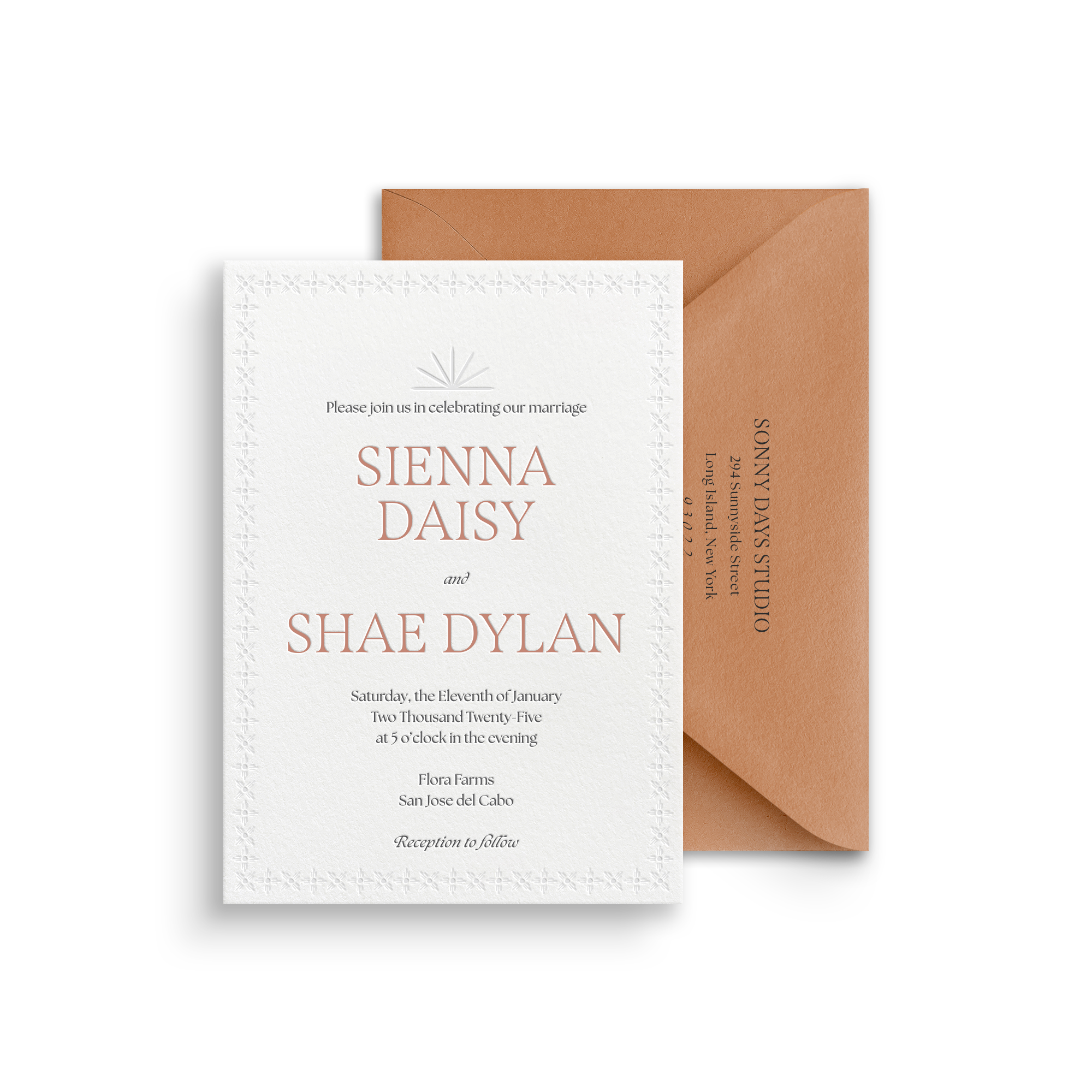 Cabo Invitation Card and Mailing Envelope