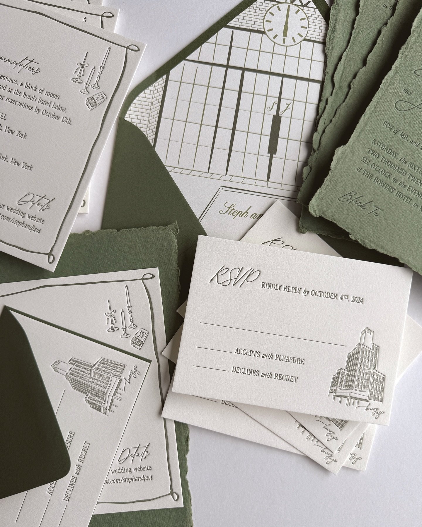 Happy wedding week to a very special couple and family that I&rsquo;ve had the honor working with this year // from the save the date to custom day-of stationery, we created magic ✨💚 more to come soon! @forlifeseventures @stephiebats @mimibats