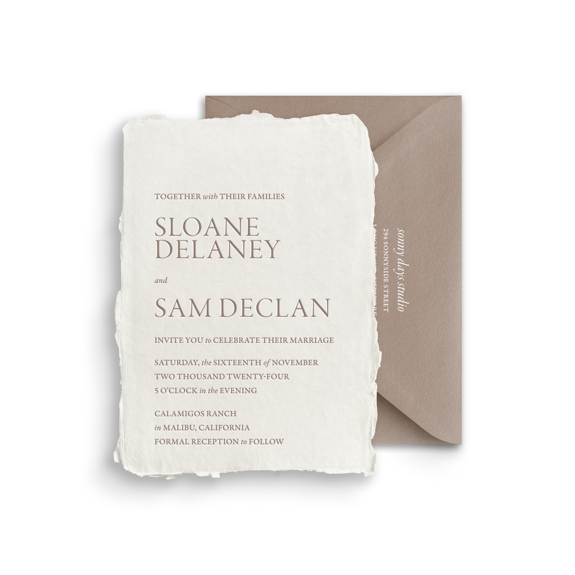 Malibu Invitation Card and Mailing Envelope