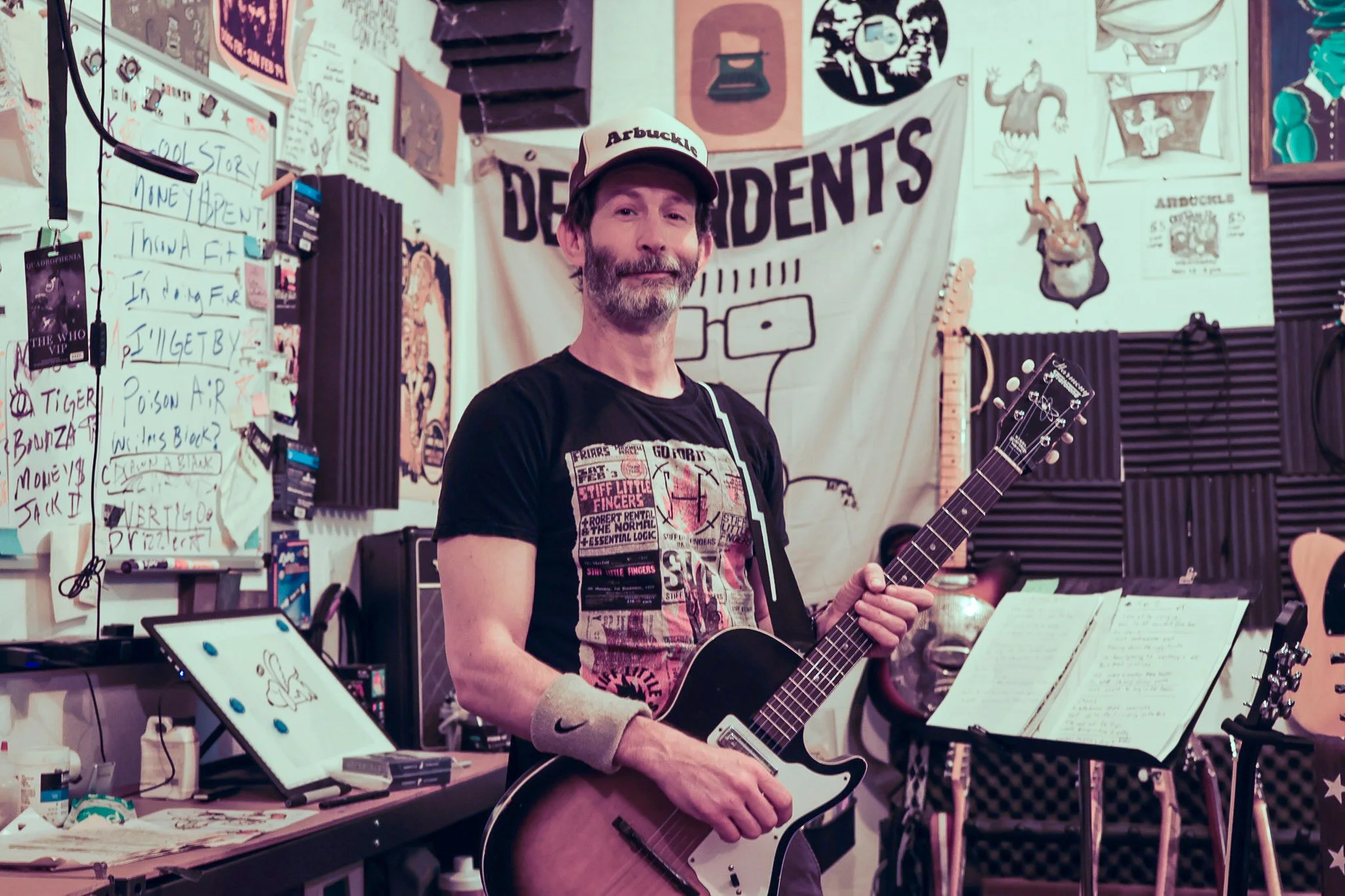 Chris. Lead Singer of Arbuckle photographed in his studio in Los Angeles.