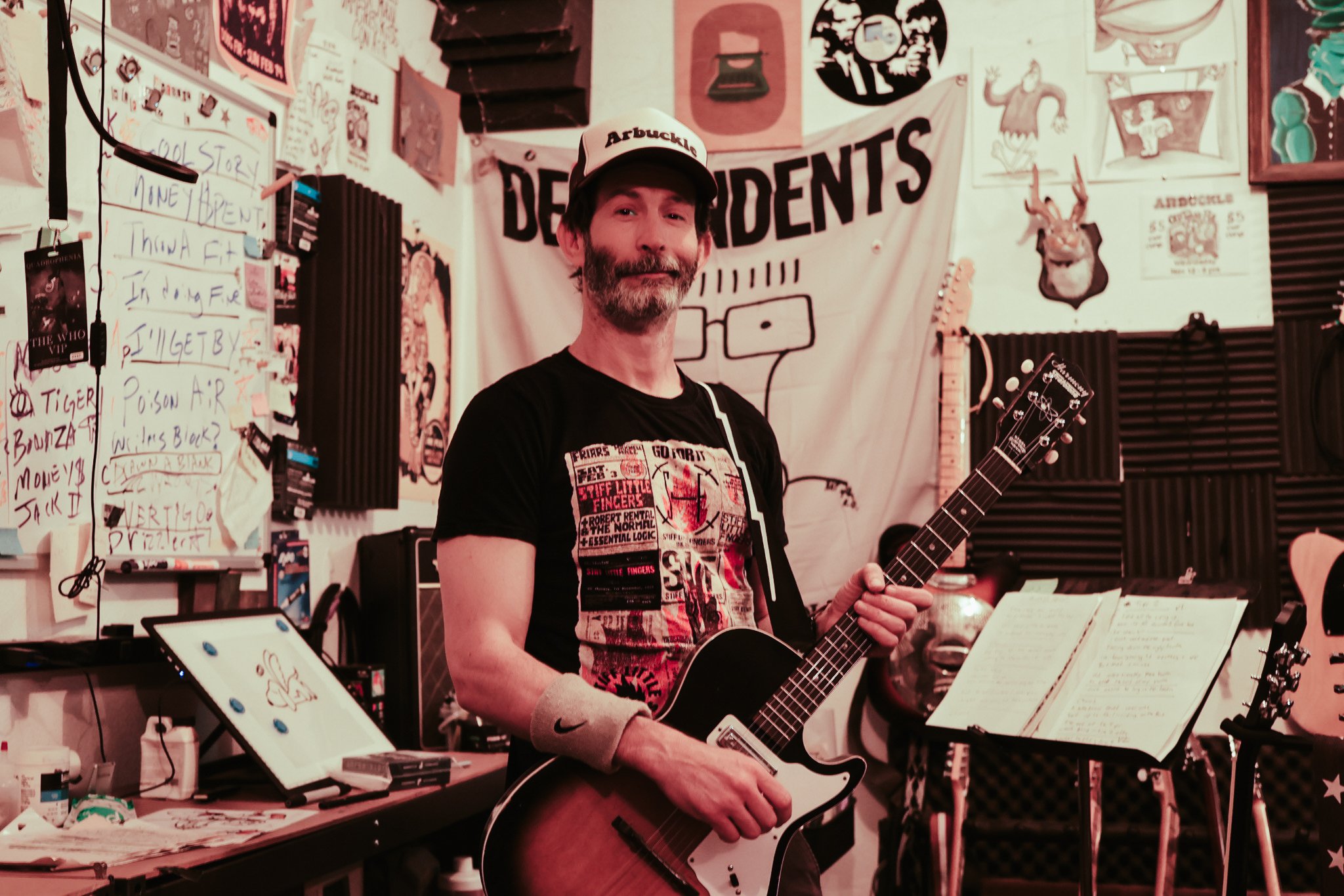 Chris, Lead Singer of Arbuckle and VFX Supervisor at Disney Animation. Photographed in this recording studio in Glendale.