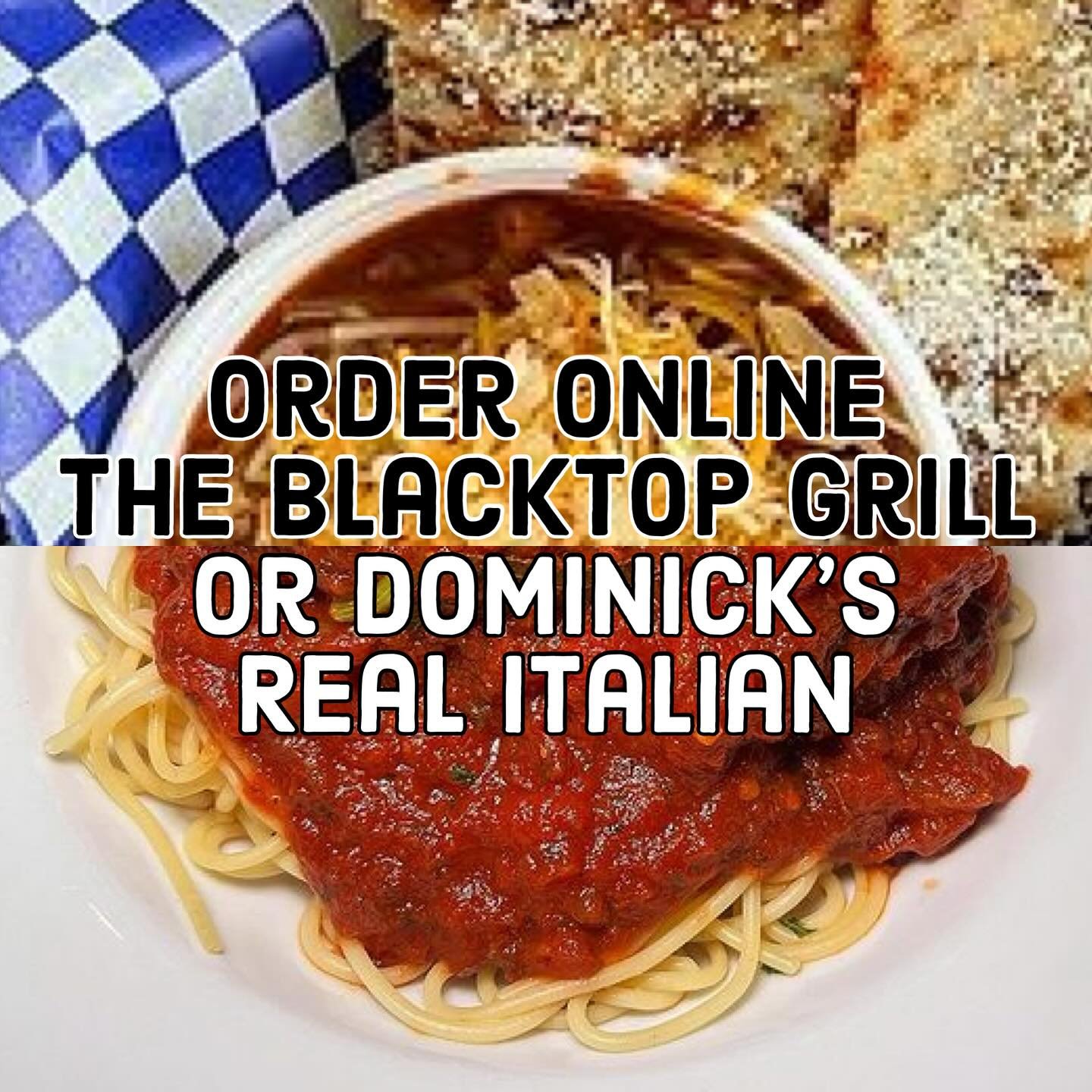 Last minute food truck cancellation so bring your own food or order in from our friends at @theblacktopgrill and @dominicksrealitalian &hellip; MANY TIMES THEY DELIVER THE FOOD FASTER THAN THE FOOD TRUCKS!