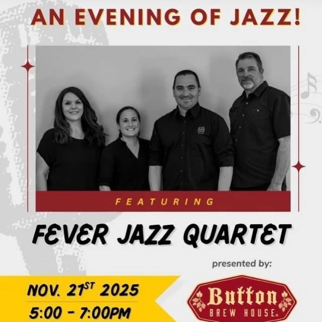 Jazz is pouring just like our taps&mdash;smooth, fresh, and starting now. Catch the band live at Button Brew House 5&ndash;7pm.