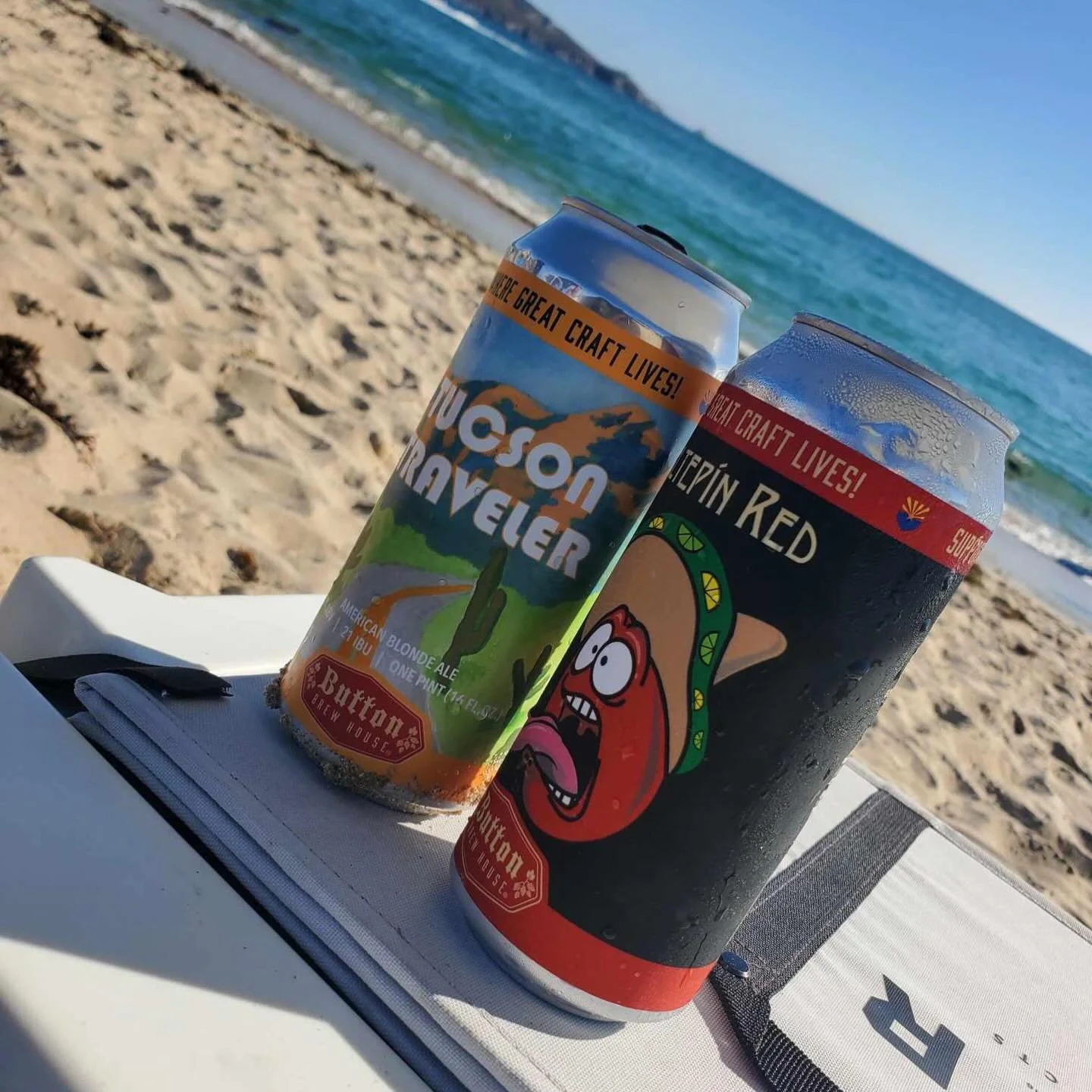 Love this pic sent from a #bbh fan &hellip; take Button Brew House beer on your travels!!! Thanks, Charlie!