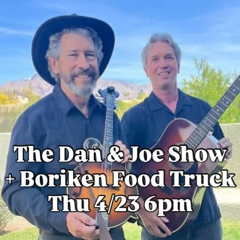 Bluegrass Thursday at Button Brew House. The Dan and Joe Show. 6 to 7. Then jump up and jam with the band 7 to 8. So fun! 

FOOD TRUCK BORIKEN PUERTO RICAN will be there too!