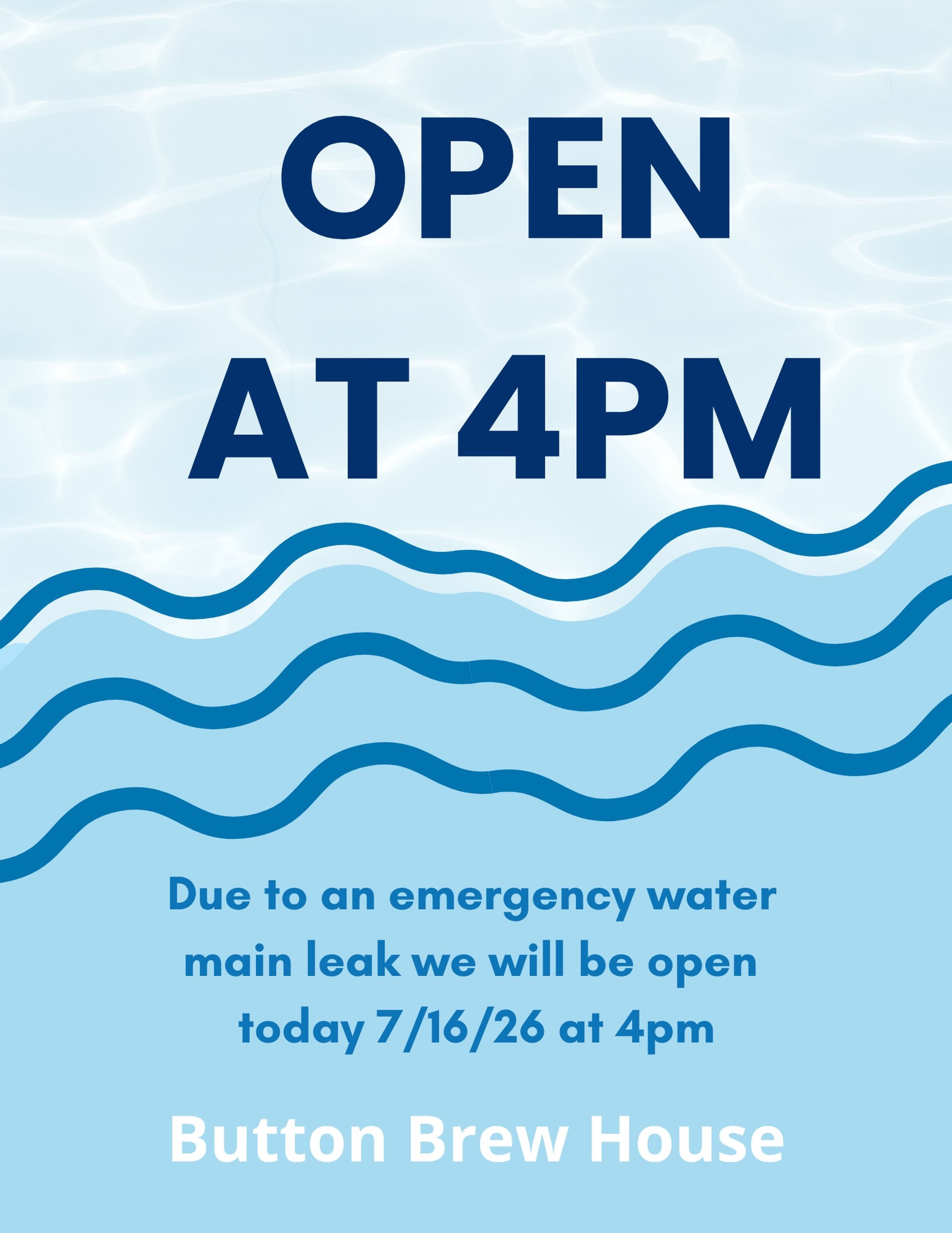 Thursday July 16
Due to an emergency water main leak, the water for the entire building is off. We plan to open at 4pm to give them time for repairs. Sorry for the inconvenience. Bluegrass Jam Session starts at 6pm!
